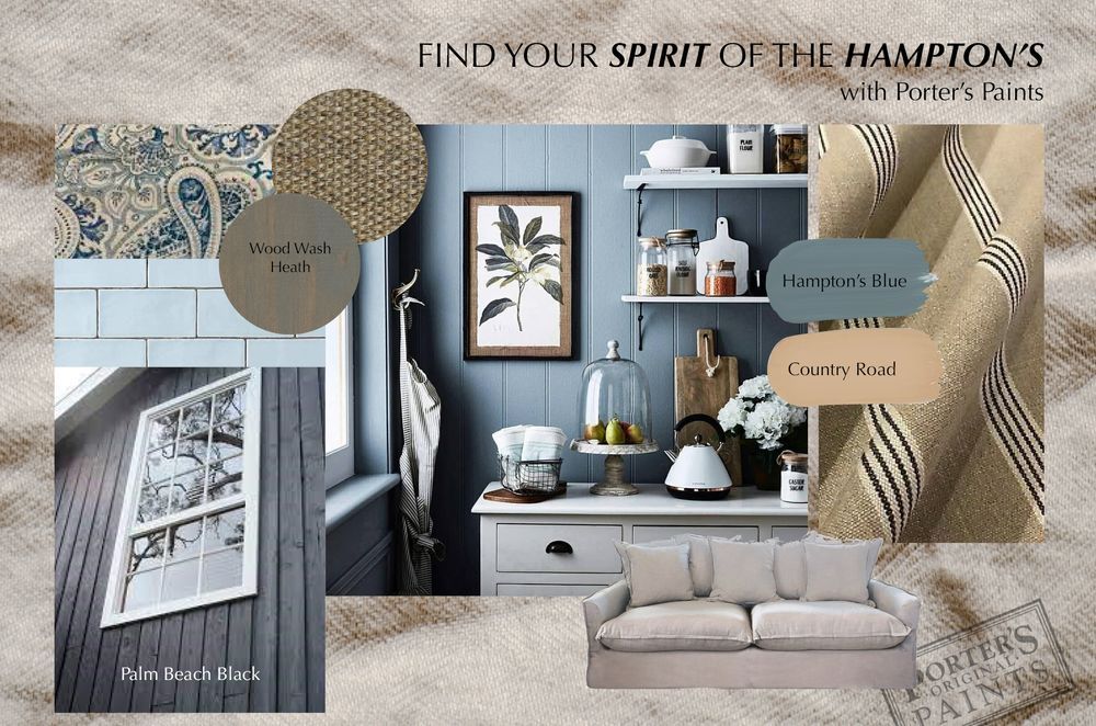 Find your Hampton's style with Porter's Paints - Mood Board 2.