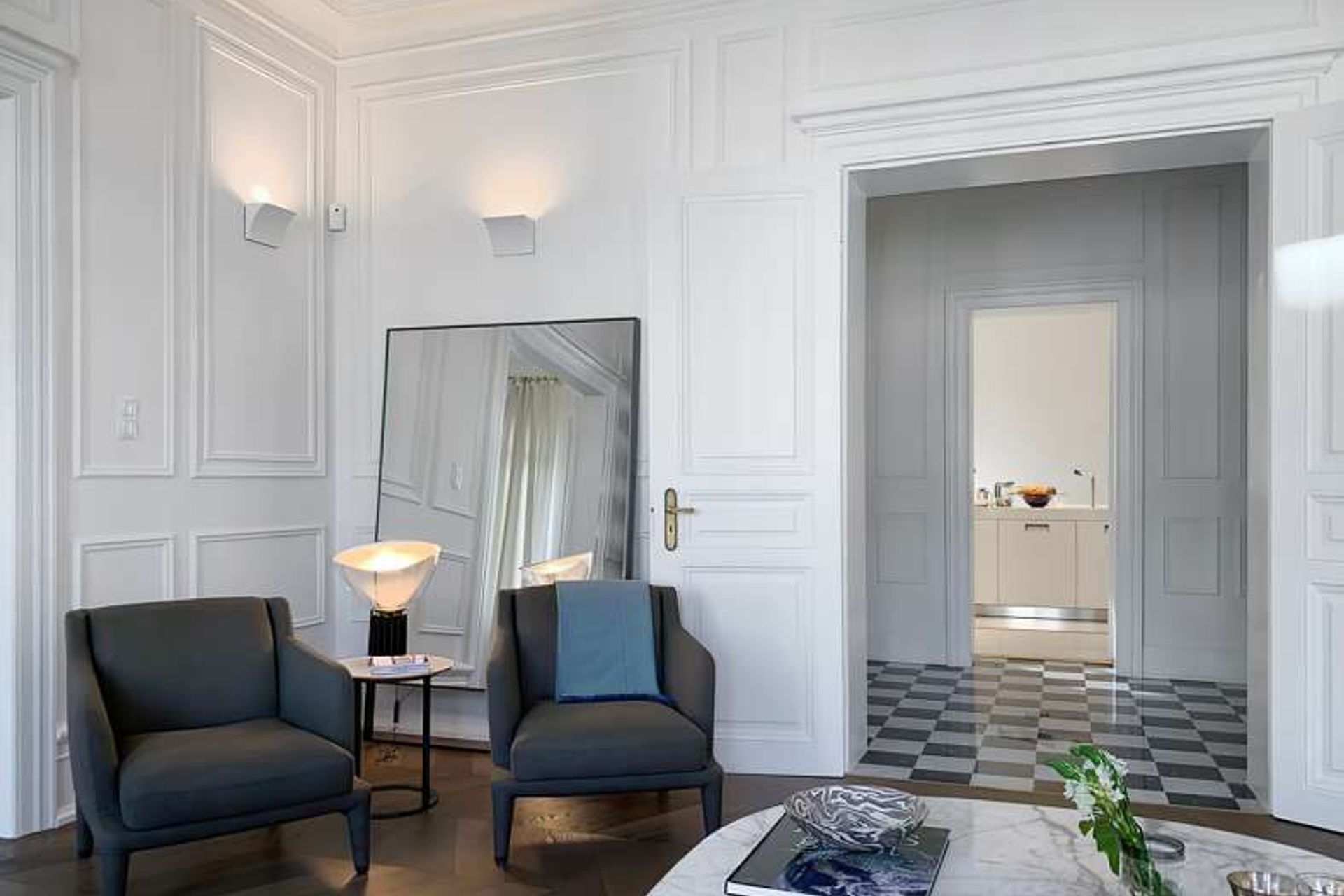 Large stylish mirrors, like the Psiche 120cm Mirror from Space Furniture, will help create a sense of spaciousness.