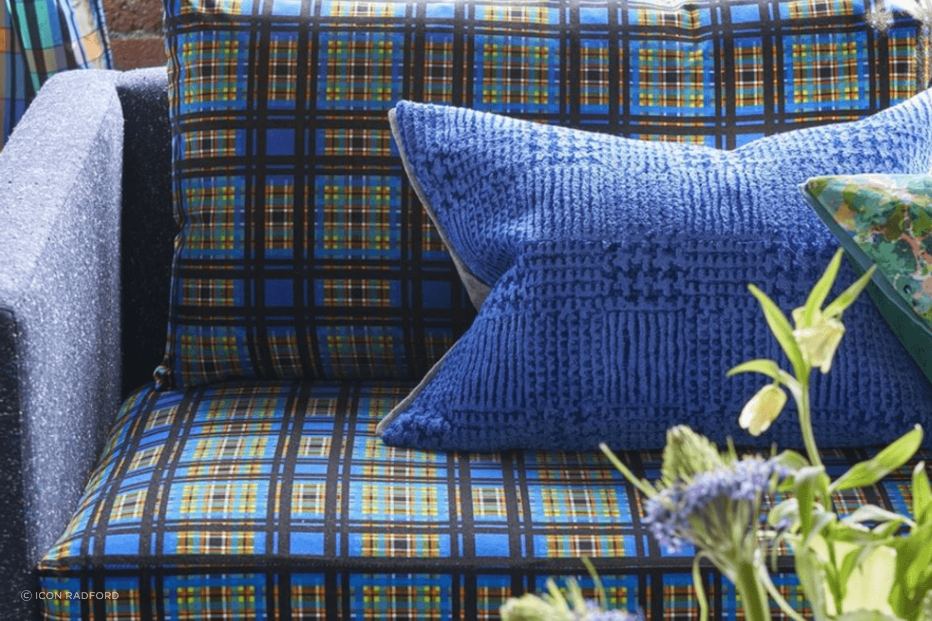 Checkered patterns to the fore in the Madhya Fabric Collection by Designer Guild