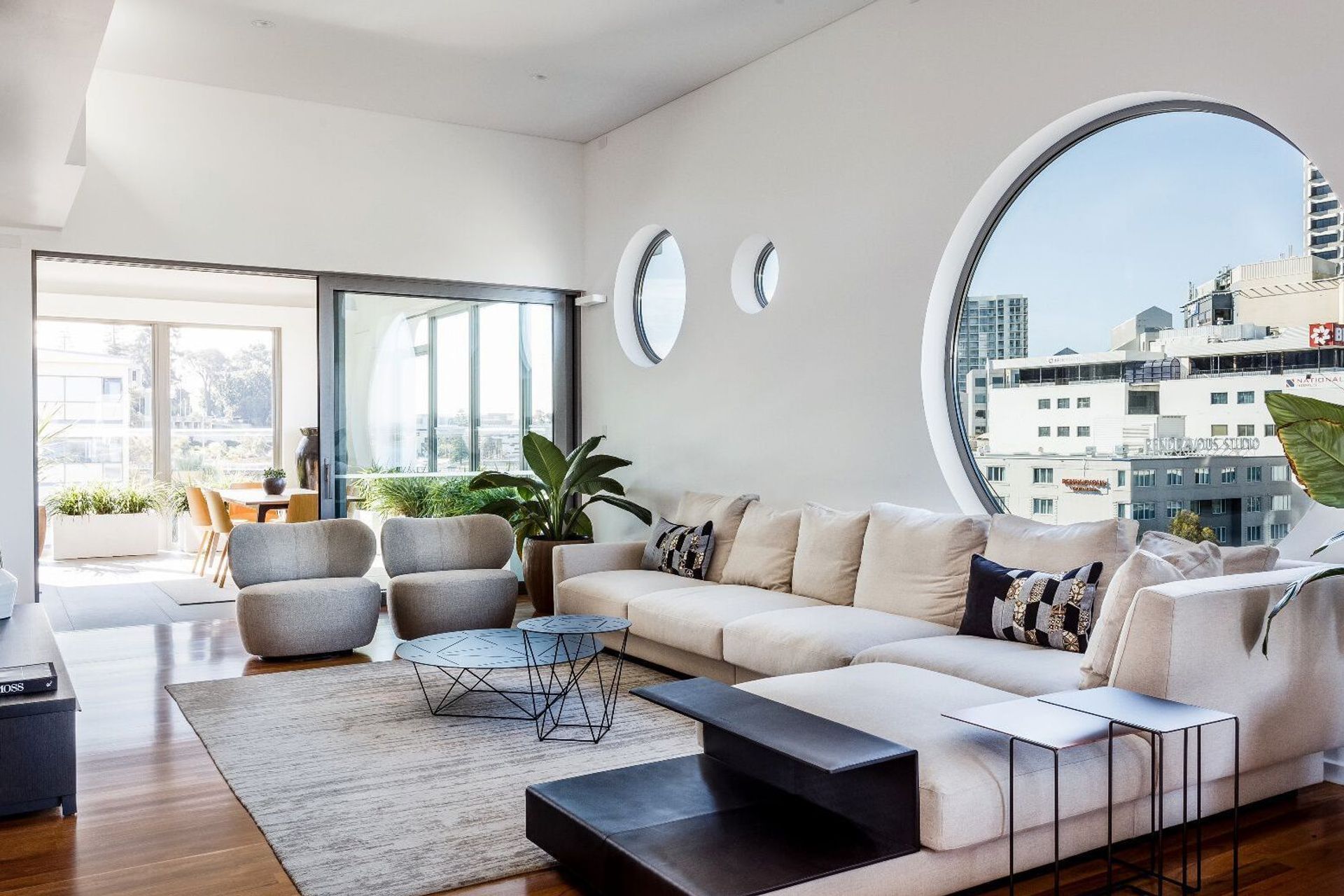 Creative and contrasting cushions at Halo on Mount