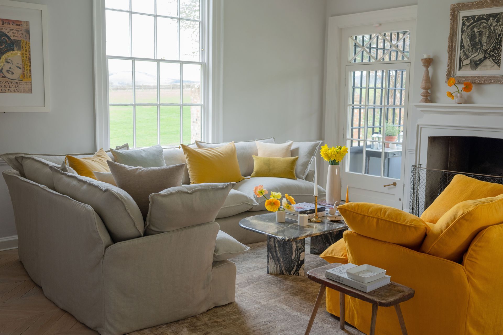 Marnie 2x3 Corner Sofa contrasting colours beautifully from Maker&amp;Son