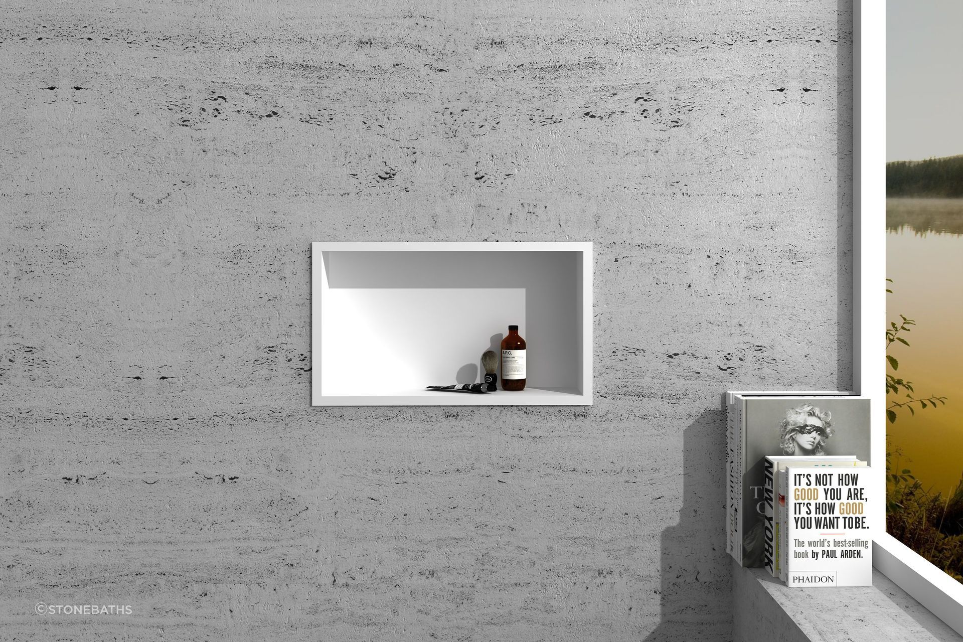 Recessed Stone Shower Shelf Insert 600mm G01122
by Stonebaths