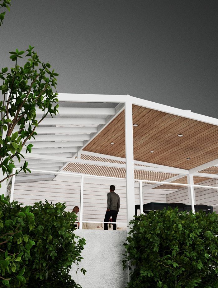 Integrating different materials into the pergola design is a great way to elevate the look.