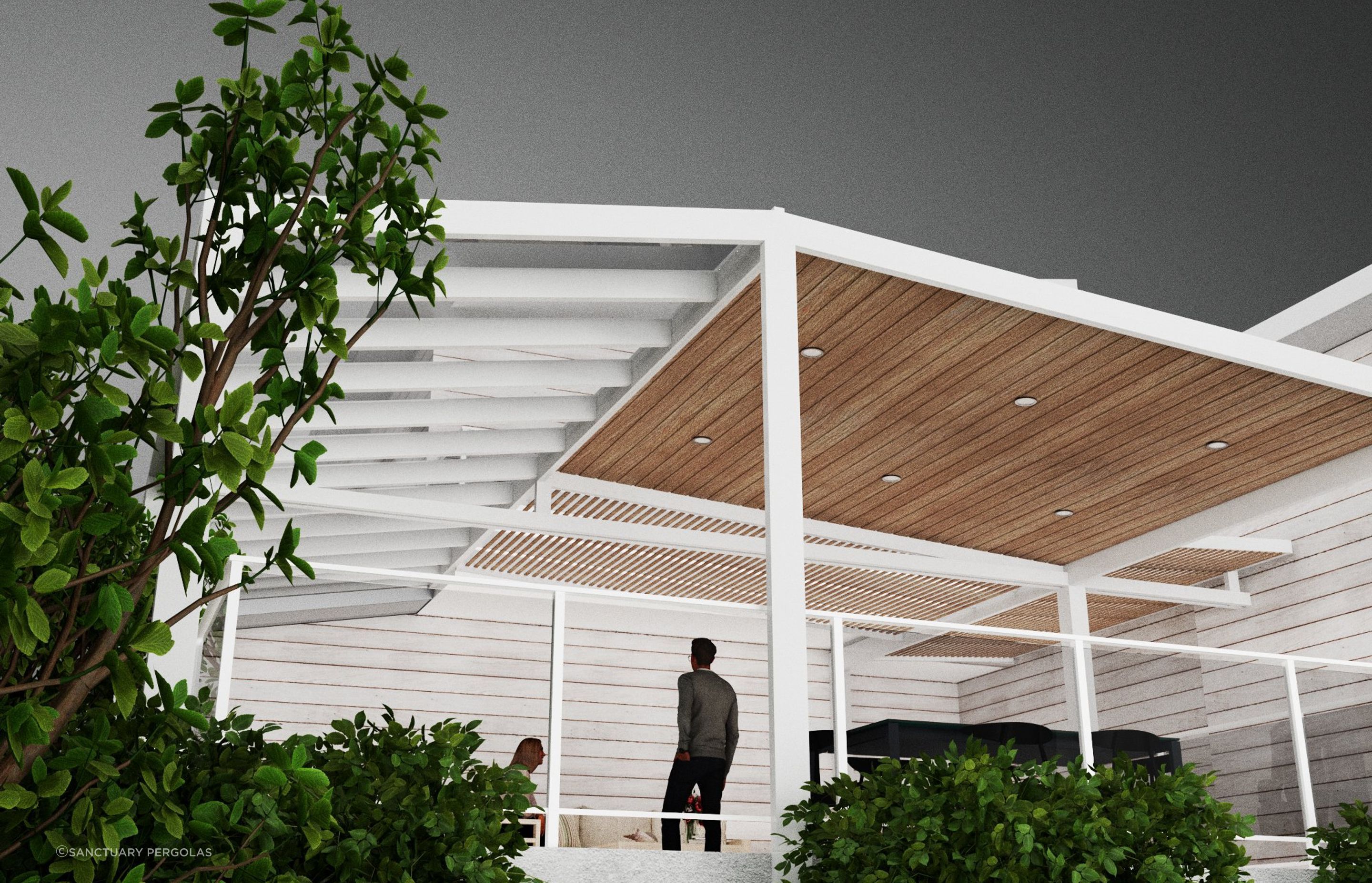 Integrating different materials into the pergola design is a great way to elevate the look.