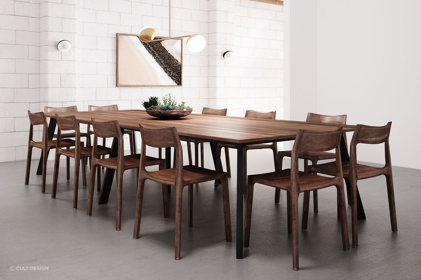 Mirrors, pendant lights and table centre pieces are all slick additions to a dining room.