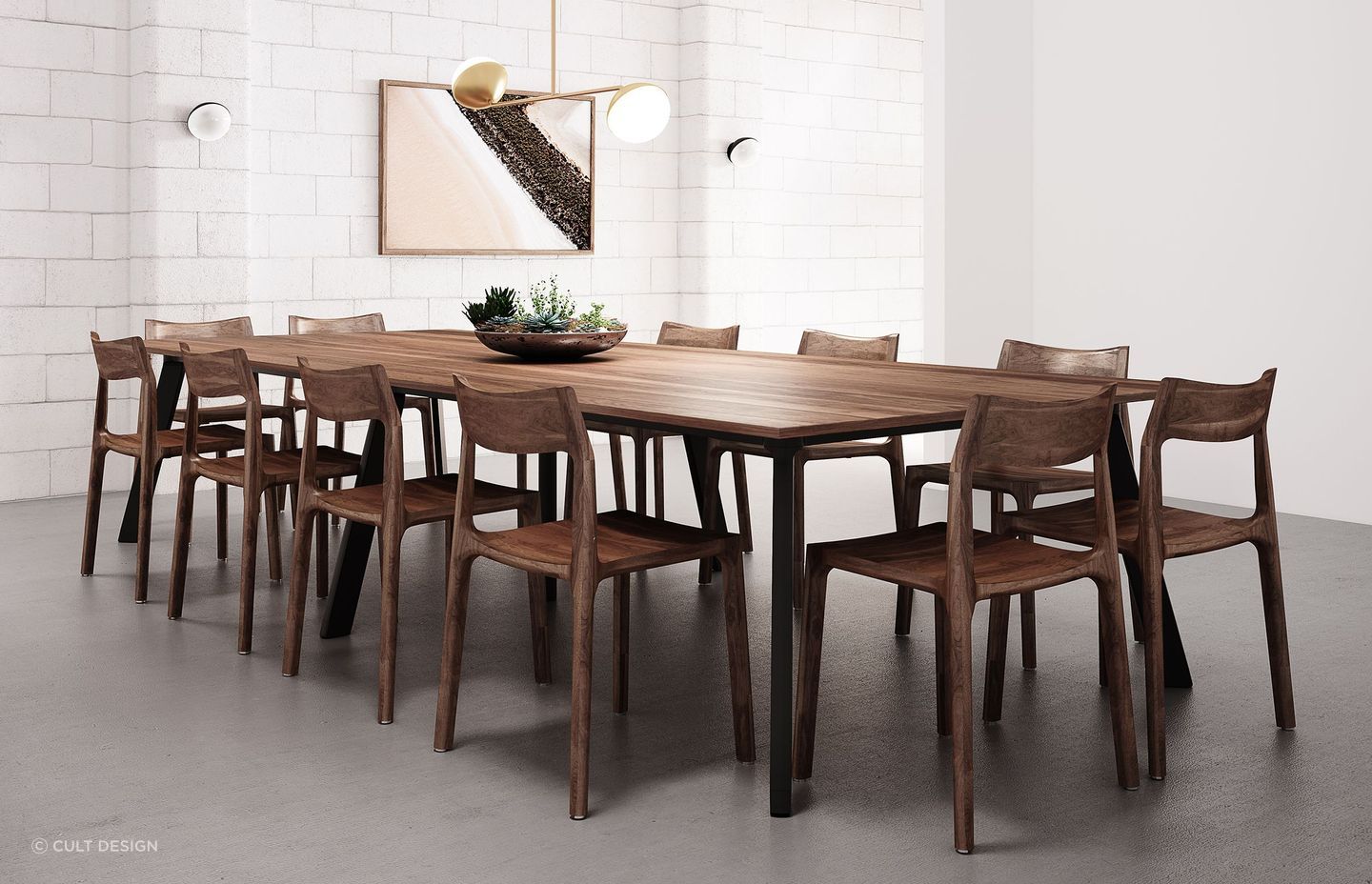 Mirrors, pendant lights and table centre pieces are all slick additions to a dining room.