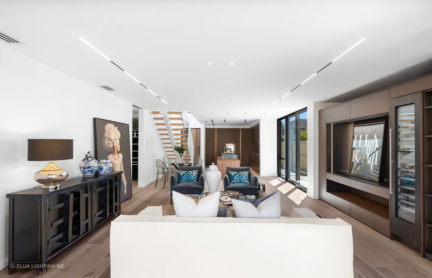 The Luna Track system can be recessed for a streamlined aesthetic.
