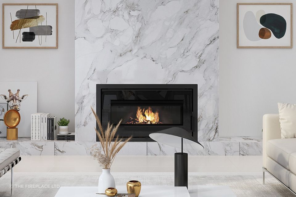 The VisionLINE Taurus Clean Air Inbuilt Wood Fire from The Fireplace Ltd has a large heating capacity and long burn times.