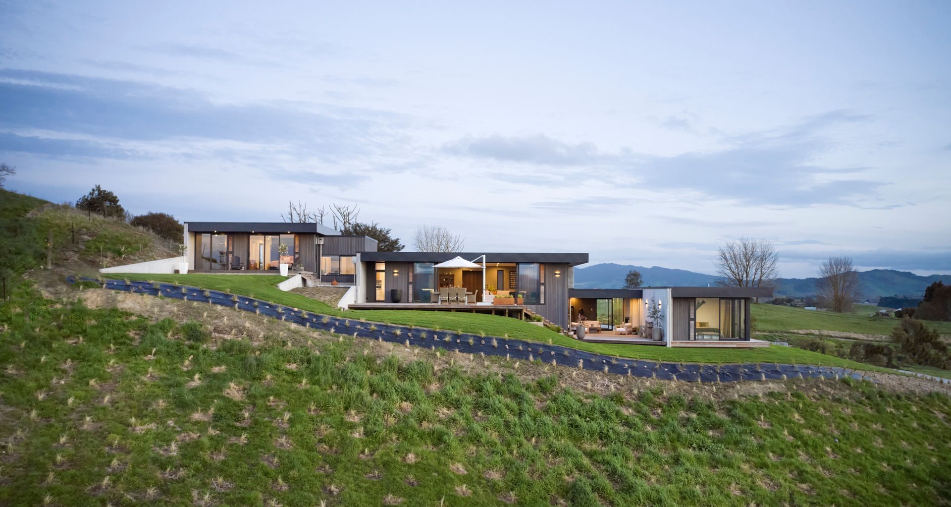 Stepped Ridge House by Turner Road Architecture.