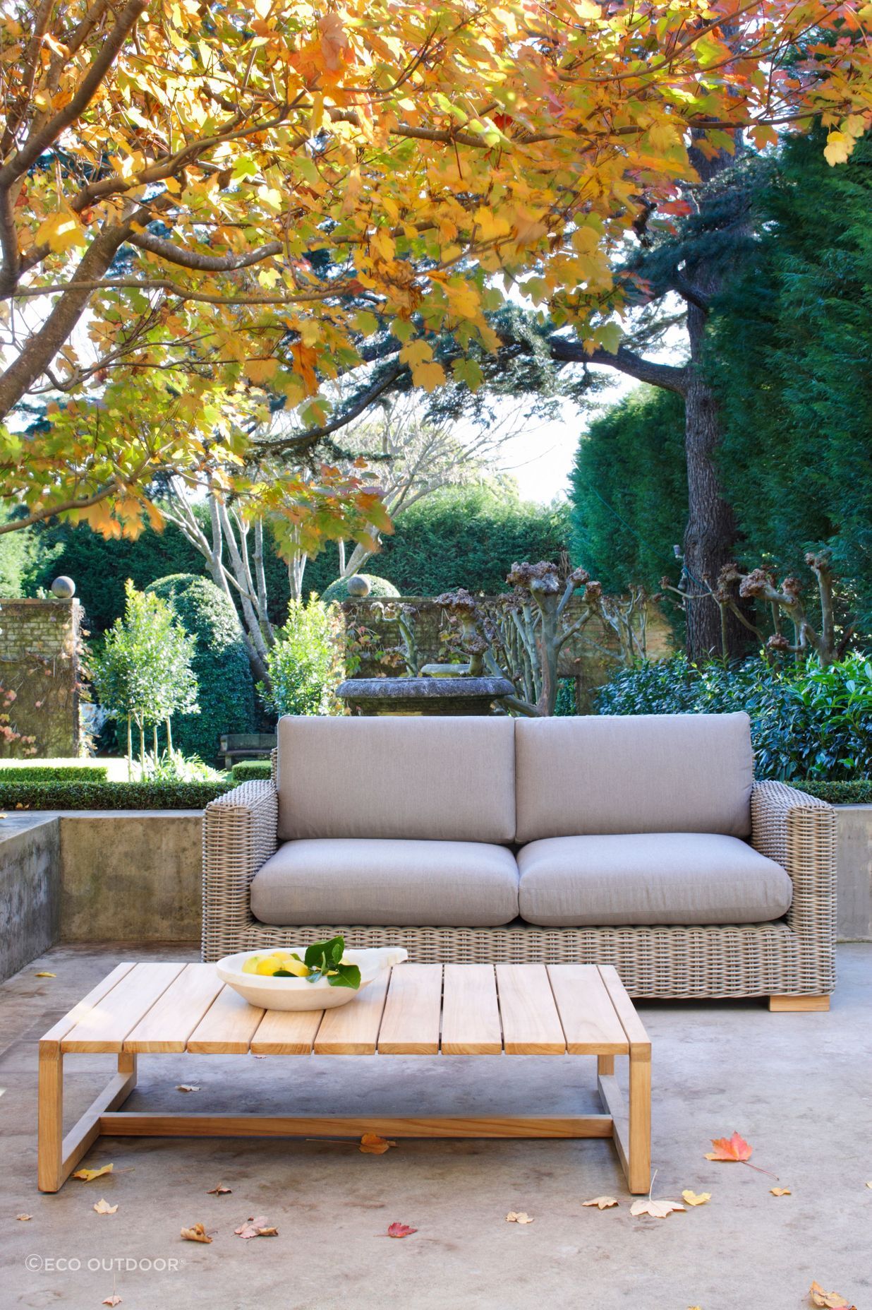 The right outdoor coffee table looks great in an outdoor courtyard or patio.