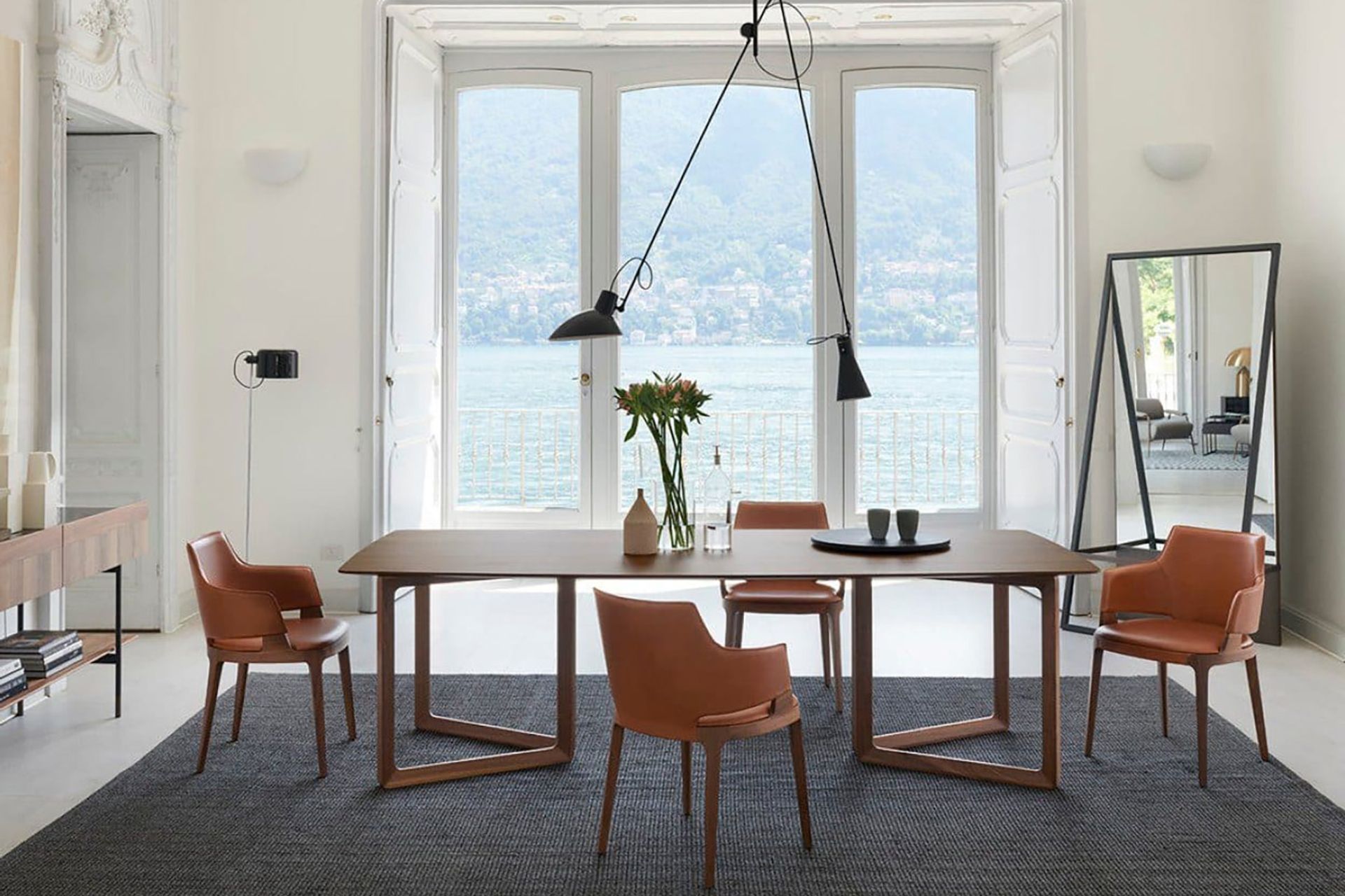 Tale Mirror by Cosh Living is a free-standing mirror with graphic quality