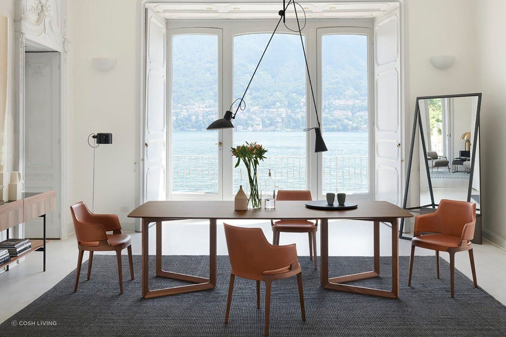 Tale Mirror by Cosh Living is a free-standing mirror with graphic quality