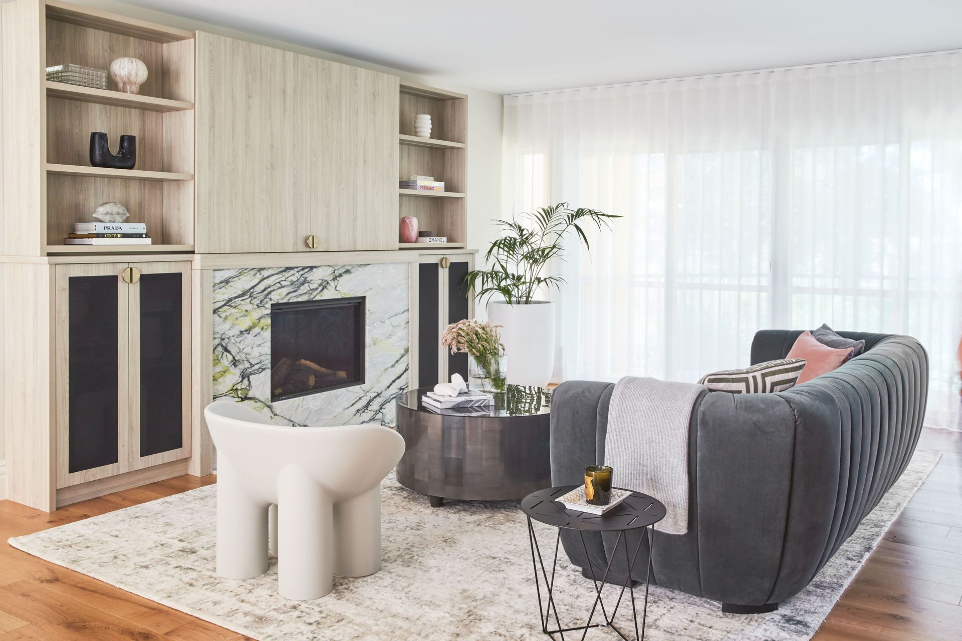 Cosy living room decor inside the ELEGANT PARISIAN TOWNHOUSE by MILEHAM