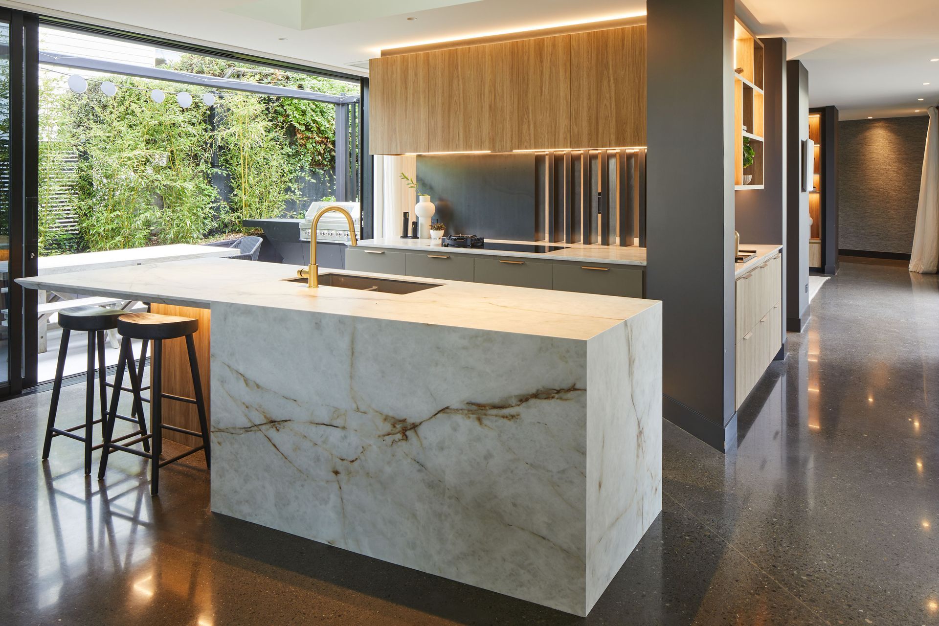 This stunning interior required working with multiple materials and finishes, and showcases DJ Hewitt's meticulous craftsmanship.