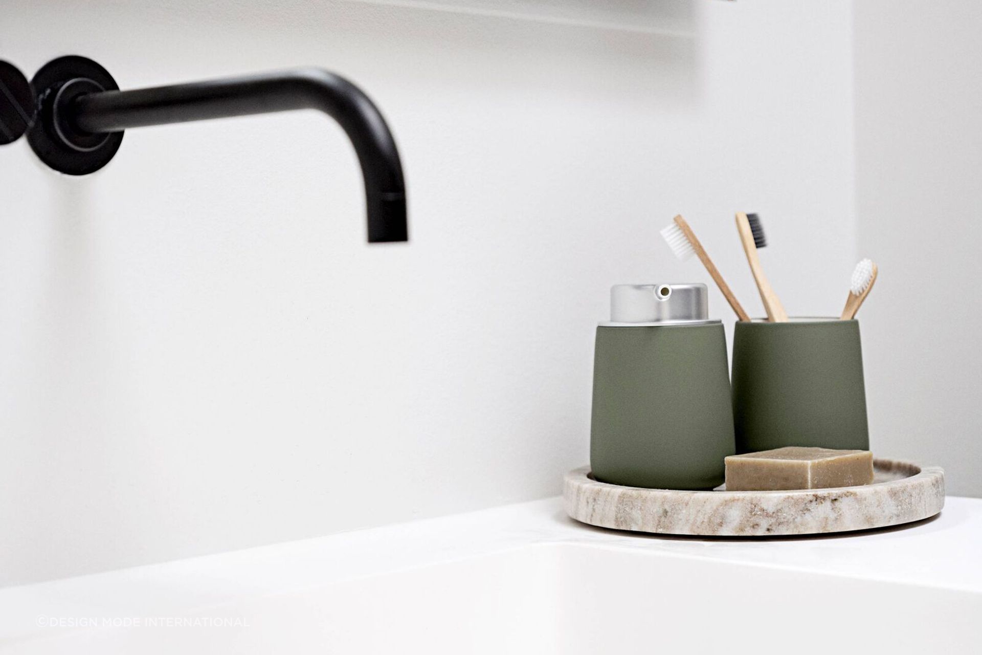Less is more, especially in smaller bathroom spaces. | Featured product: Zone Nova Toothbrush Mug