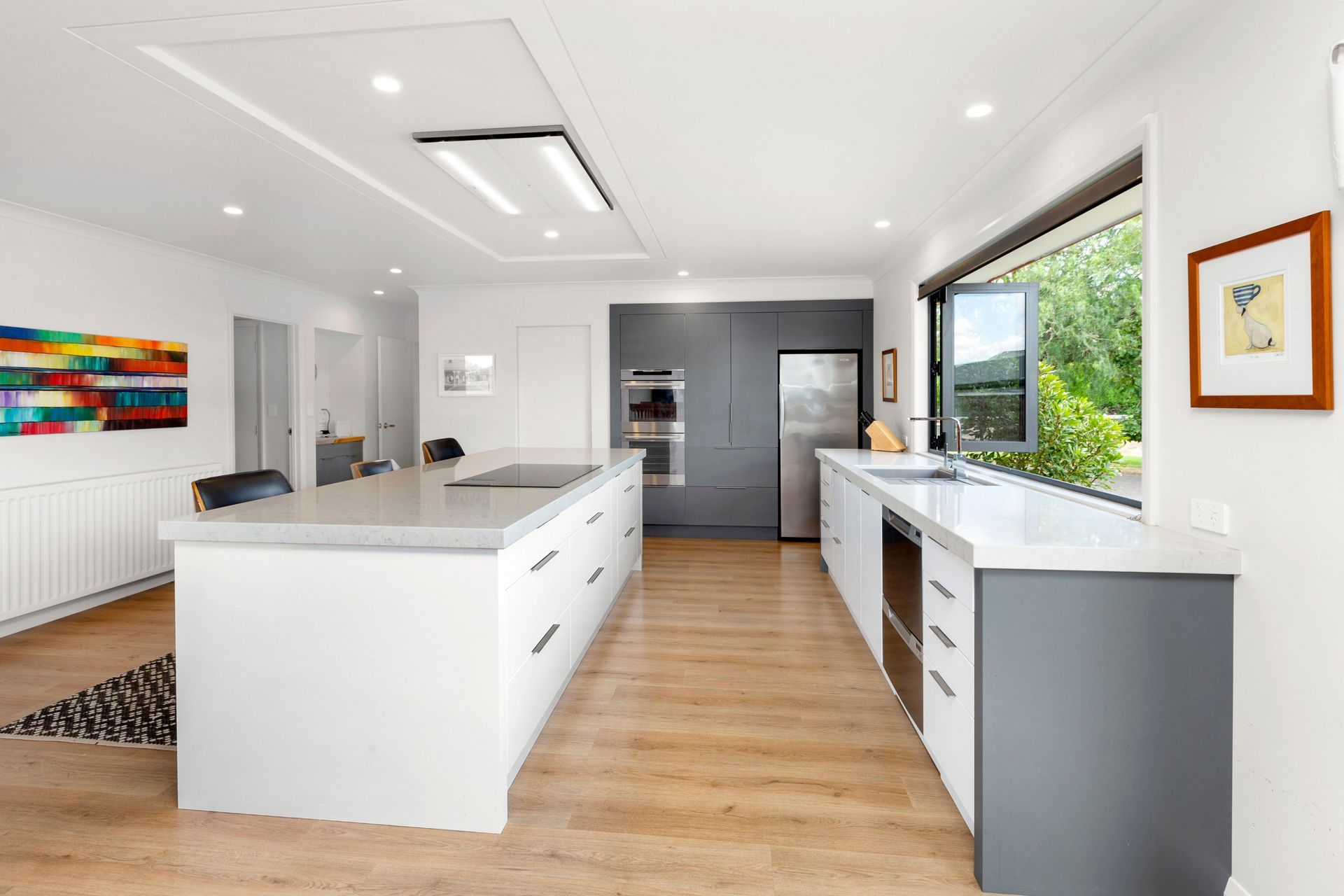The open-plan kitchen has space to cook and entertain, with room for the whole family to gather and be together.