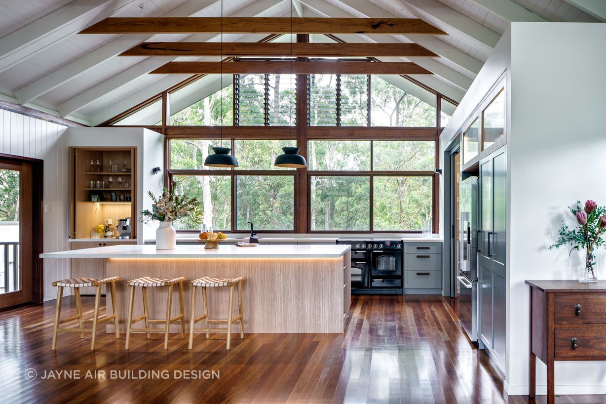 A stunning showcase of contemporary elegance, the modern Warner kitchen designed by Jayne Air Building Design perfectly blends style and functionality