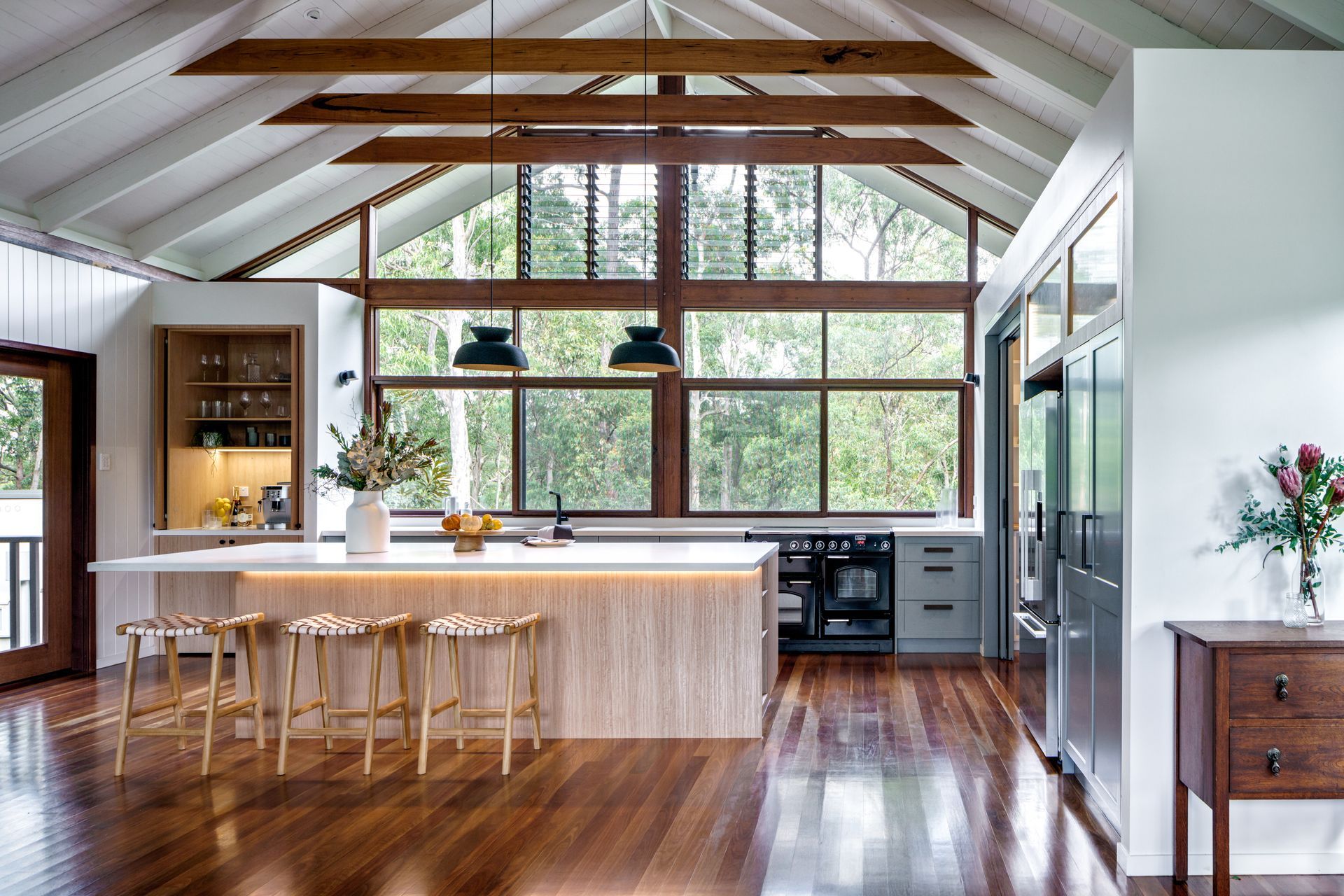 A stunning showcase of contemporary elegance, the modern Warner kitchen designed by Jayne Air Building Design perfectly blends style and functionality