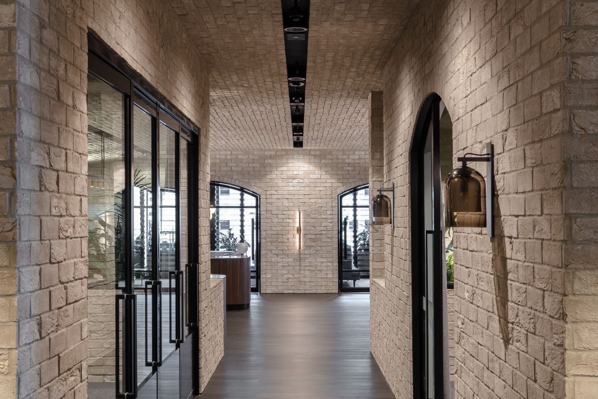 San Selmo smoked bricks shown here in a grey cashmere finish .