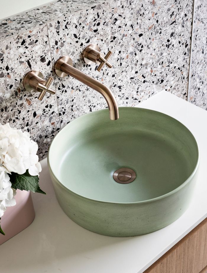 Round Cross Handle Jumper Valve Wall Top Assemblies - Champagne by Meir