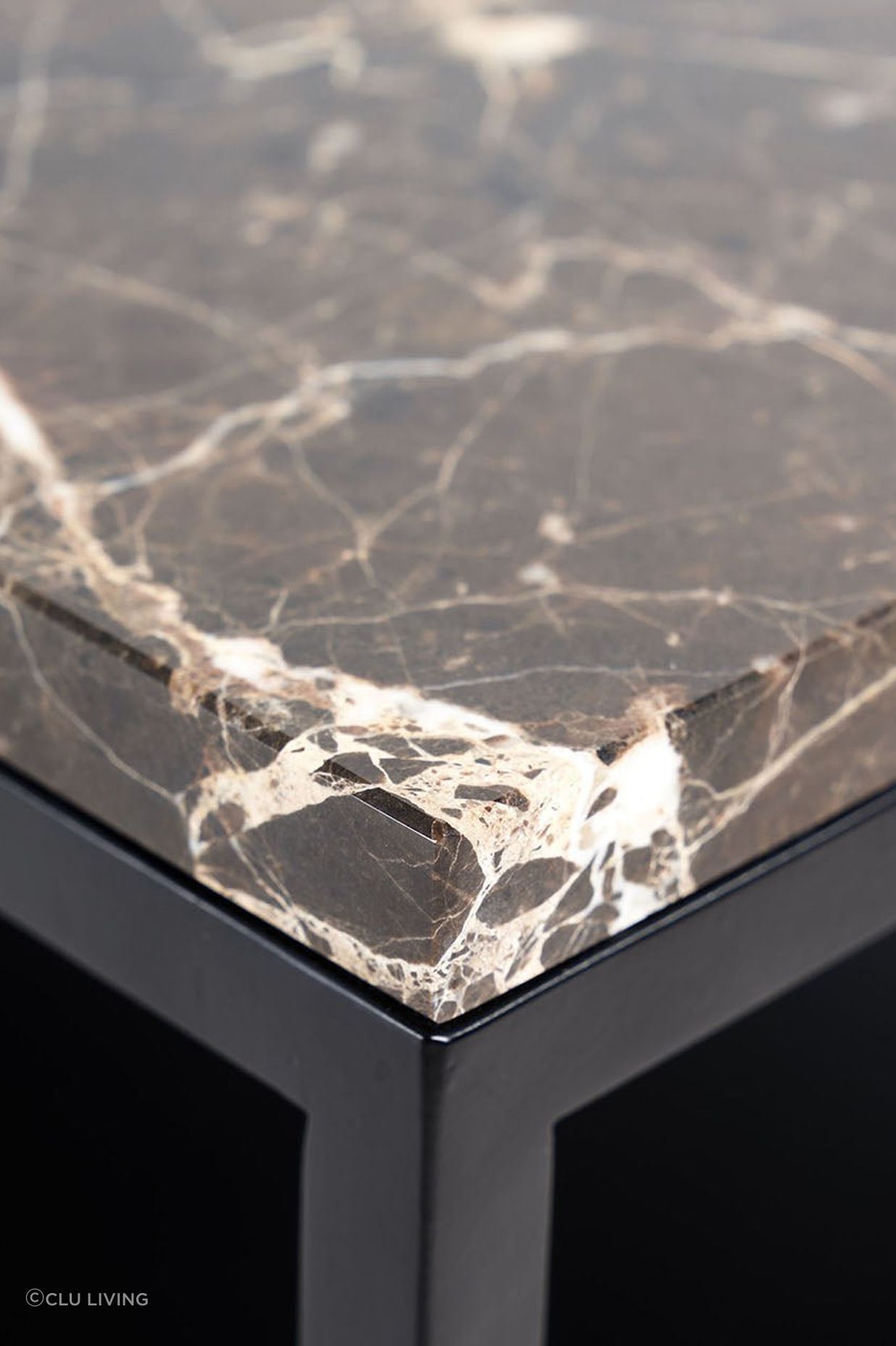 Marble is a common coffee table surface and showcases natural veining patterns.