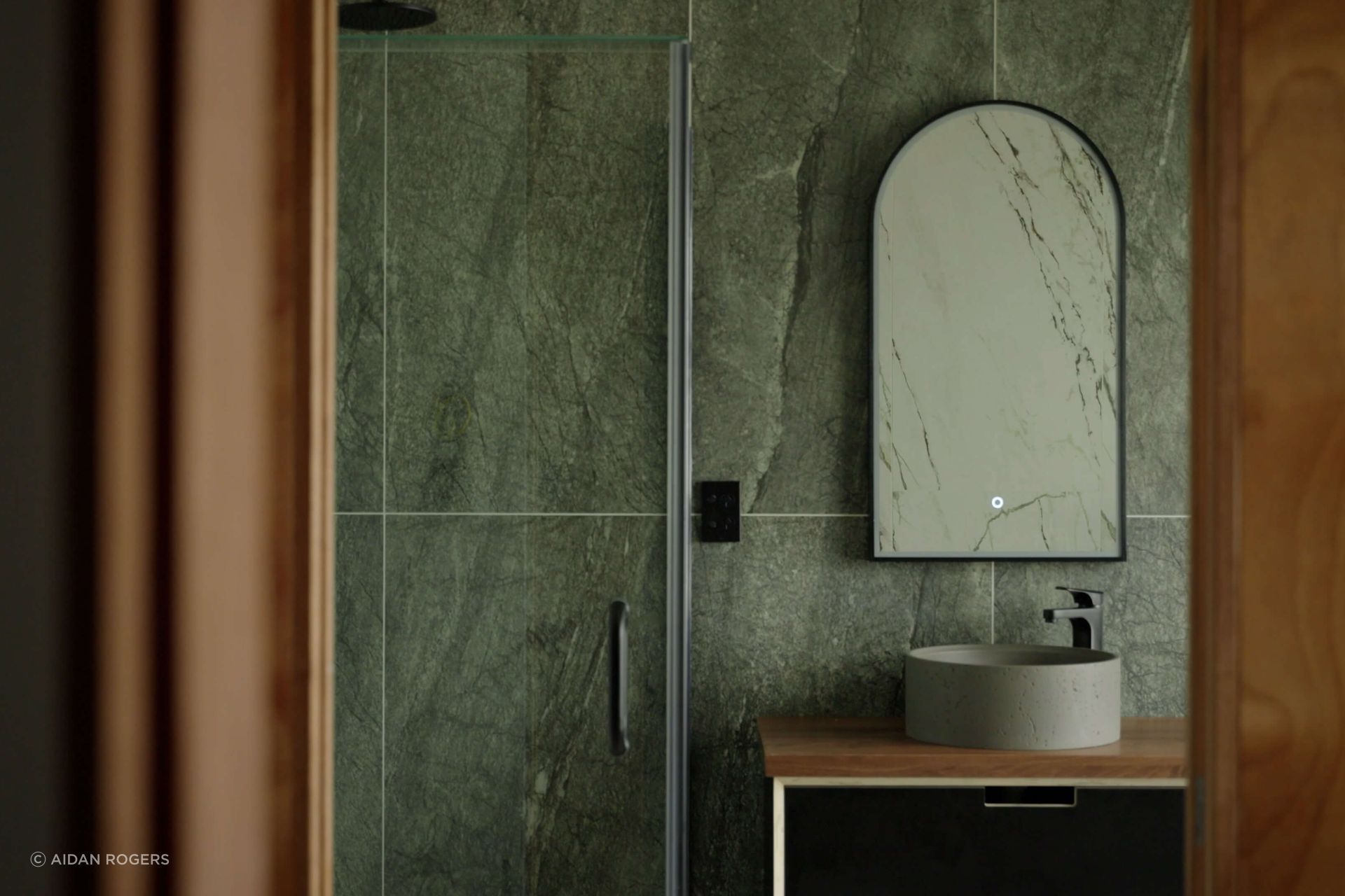A new, fully tiled bathroom elevates this home renovation to the next level.