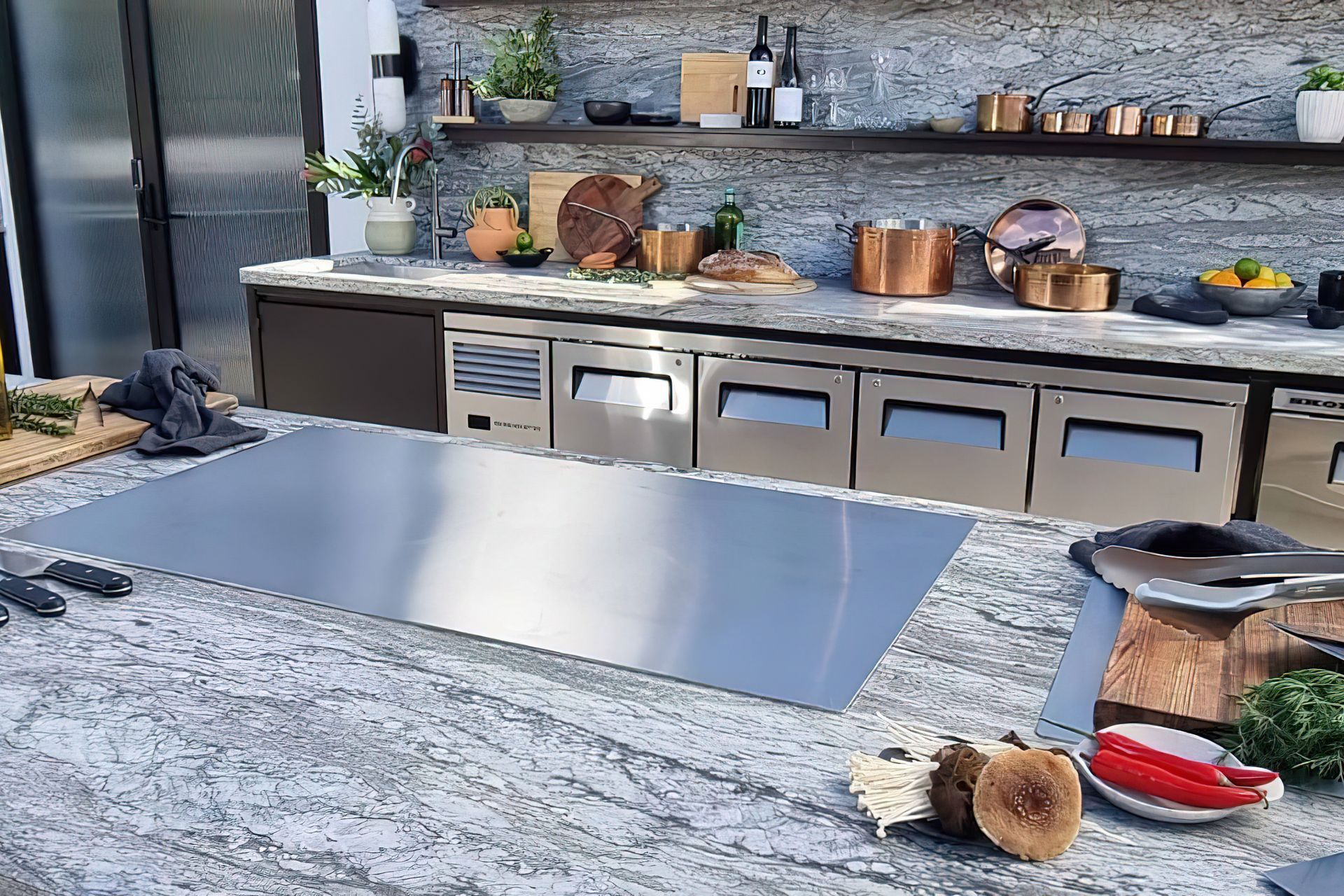 The Built-in Model MO-111 complements a rooftop BBQ area.