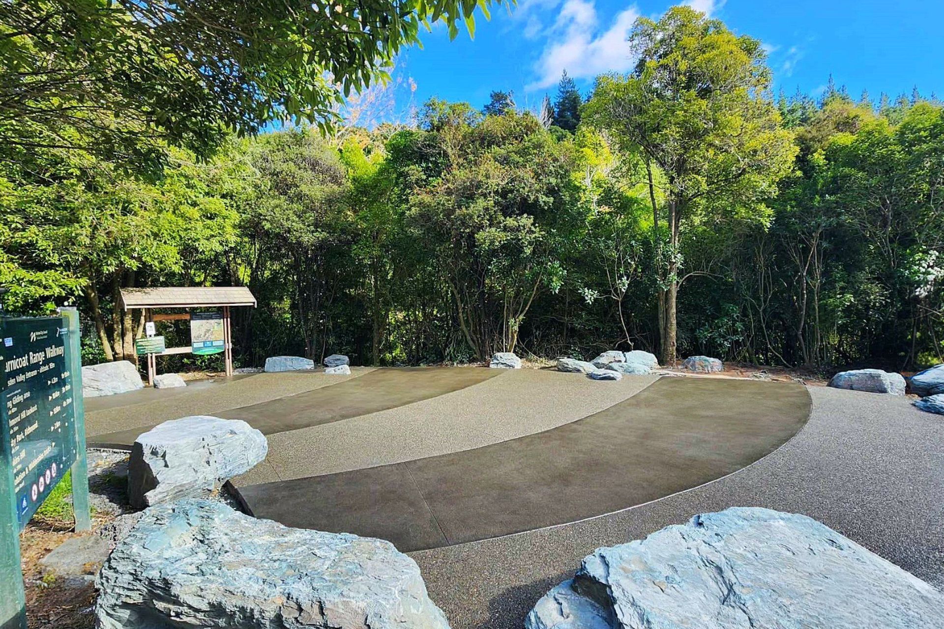 Decorative exposed and acid etch entranceway for Concrete Unlimited's 2024 award-winning Marsden Valley Project