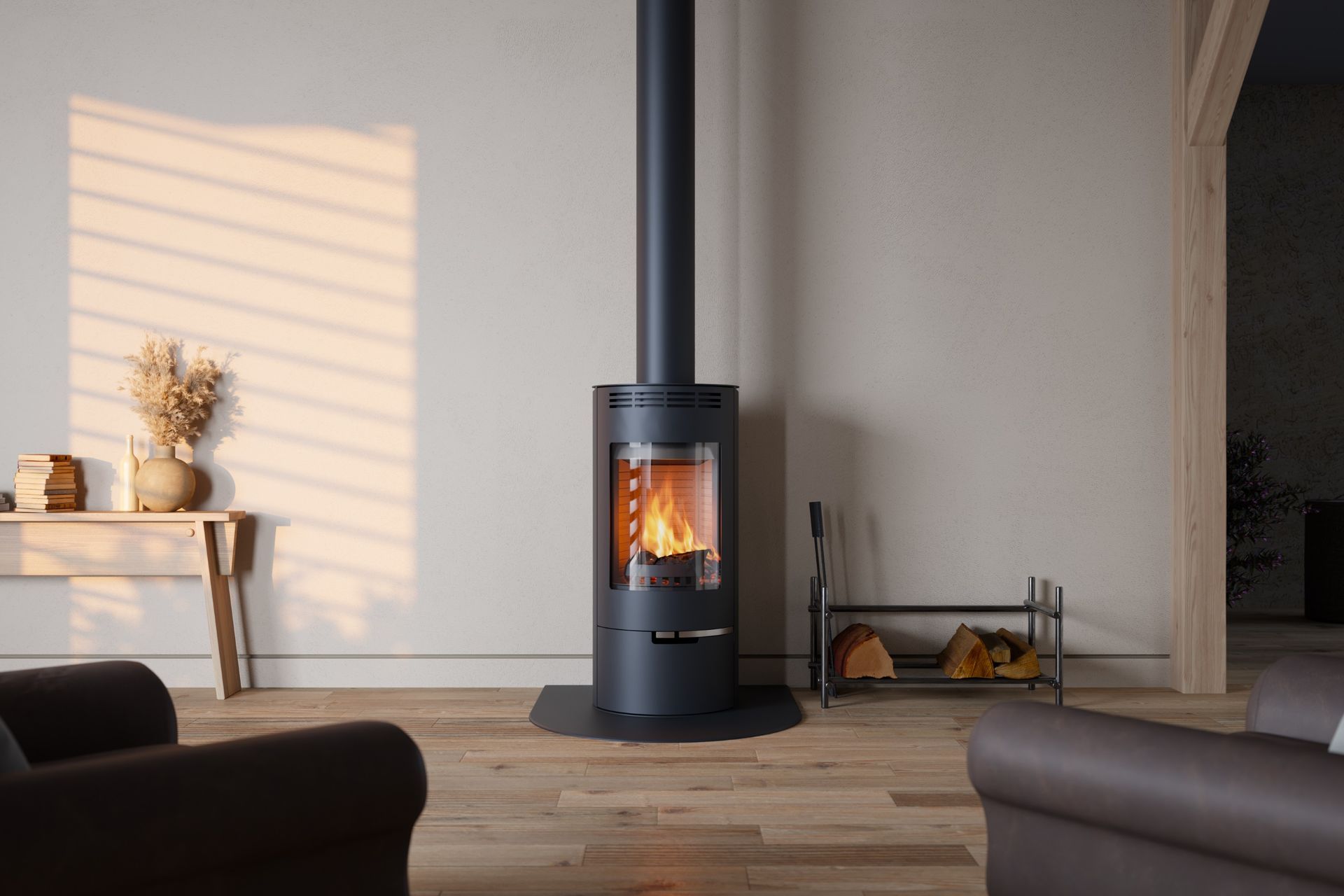 The Andorra Freestanding Fireplace utilises natural heat bank technology that provides convection heat overnight.