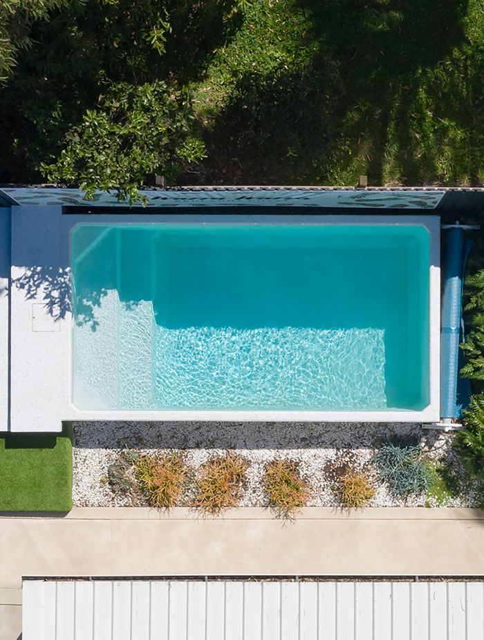 Size and proportion are key when it comes to bringing the right visual balance to an outdoor area with a pool, seen here with the Plungie Studio Pool by Plungie.