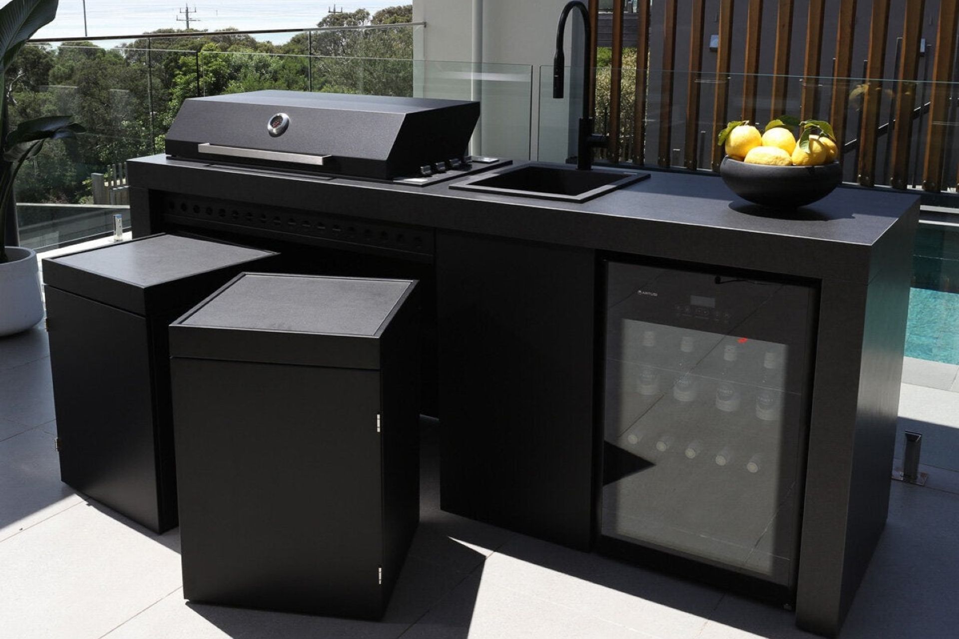 High-quality storage, like the Artusi Cube Storage, is essential for most medium-high-end outdoor kitchens.