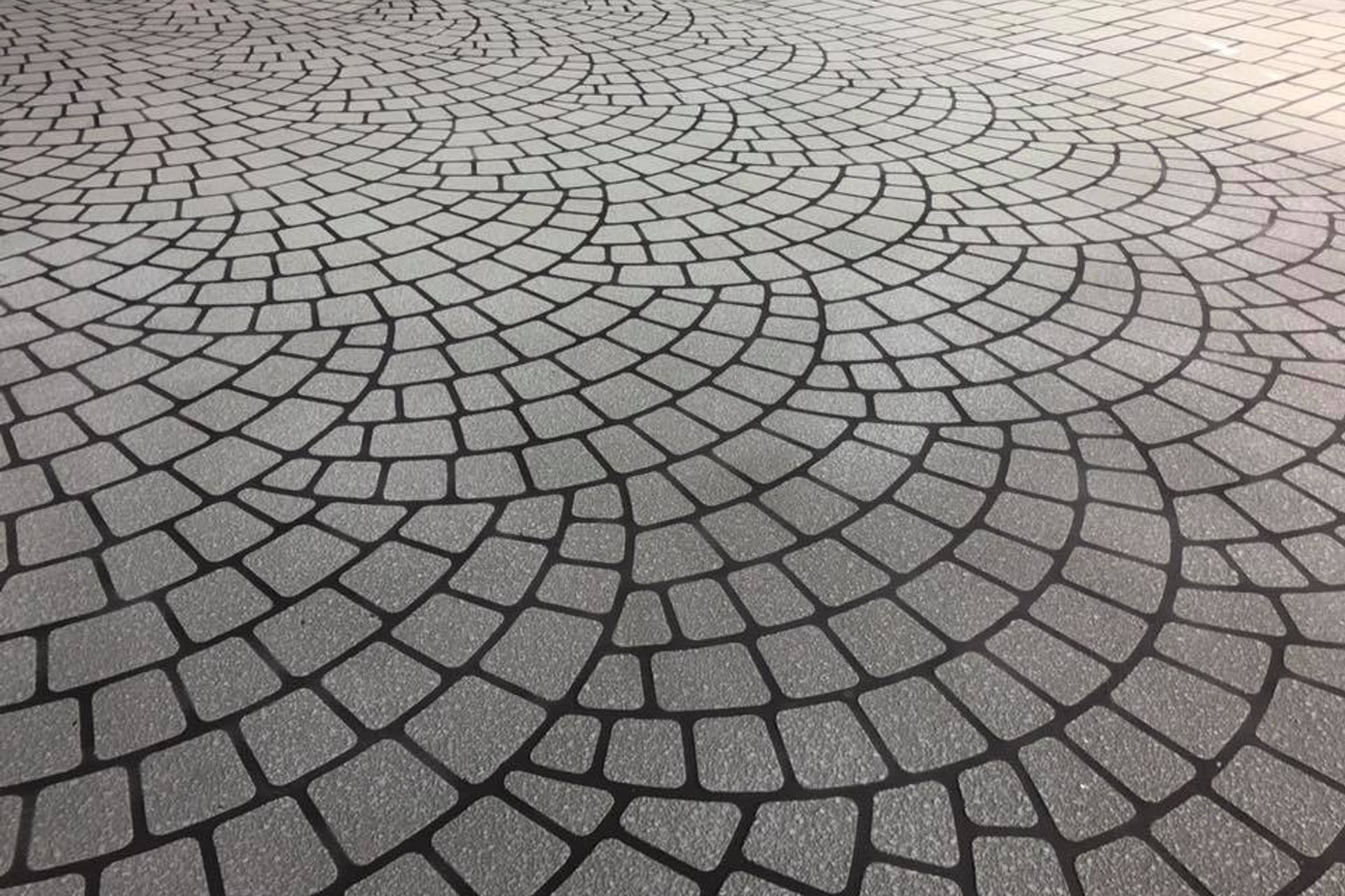 Decorative Overlay can be used to achieve a variety of looks, including cobblestones.