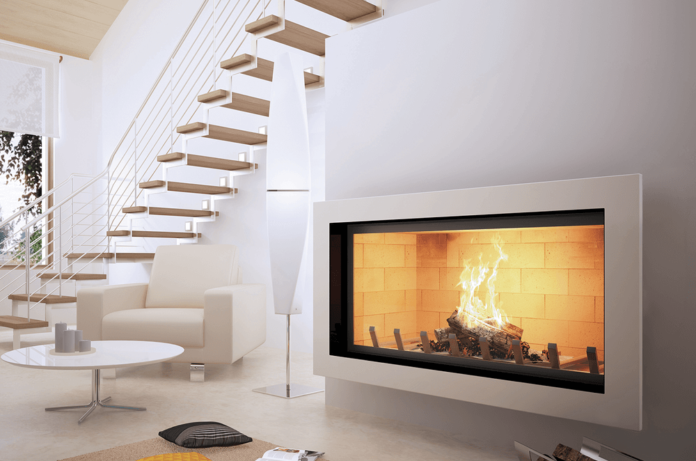 The hand-crafted Axis H1400 contemporary inbuilt fireplace has a generous panoramic viewing area enhancing its ambience.