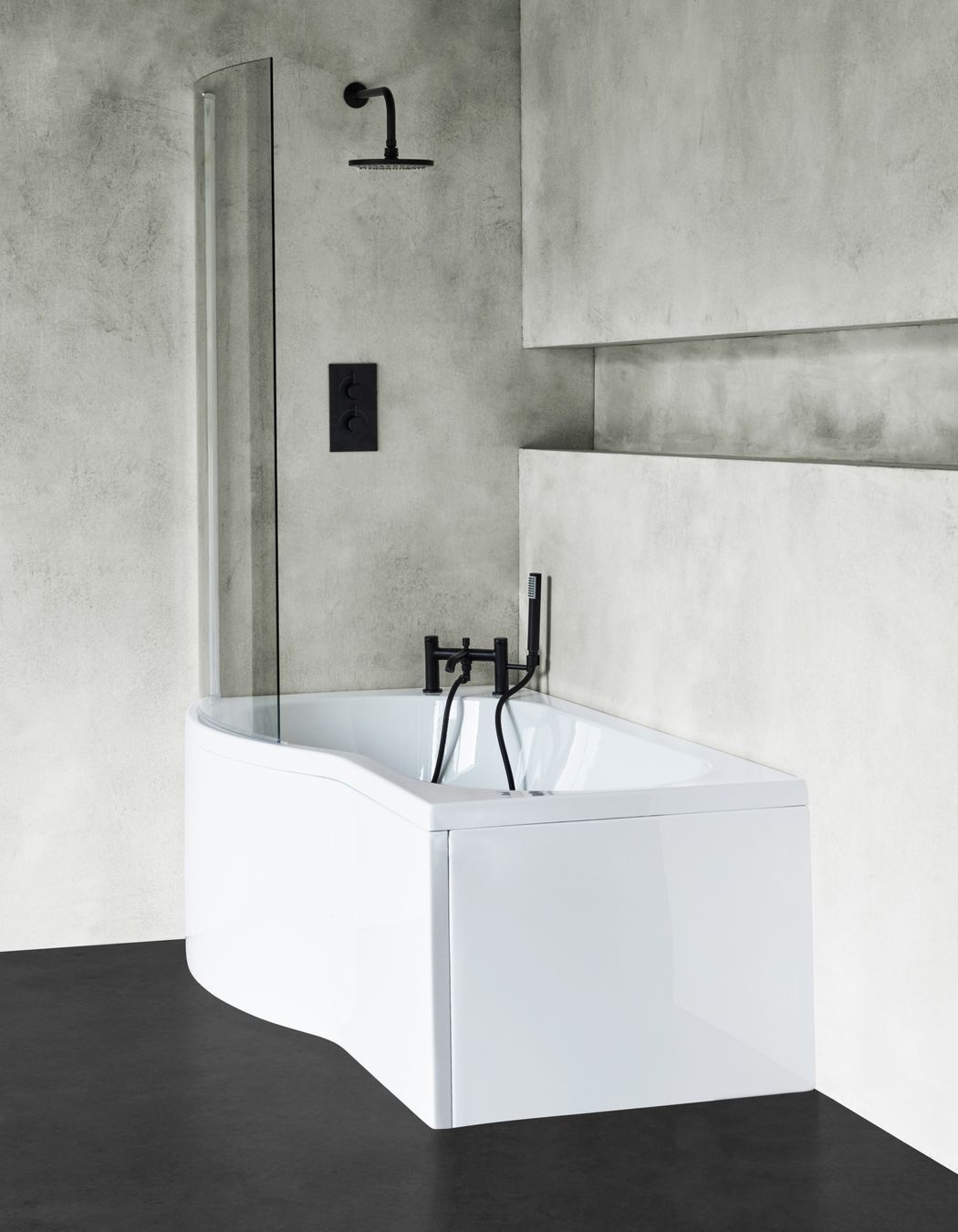 The B Shower Acrylic Bath (Right or Left)
By Bath Co gives you the best of both worlds.