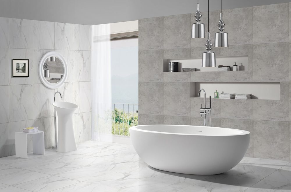 Freestanding baths are a great way to maximise space in a bathroom.