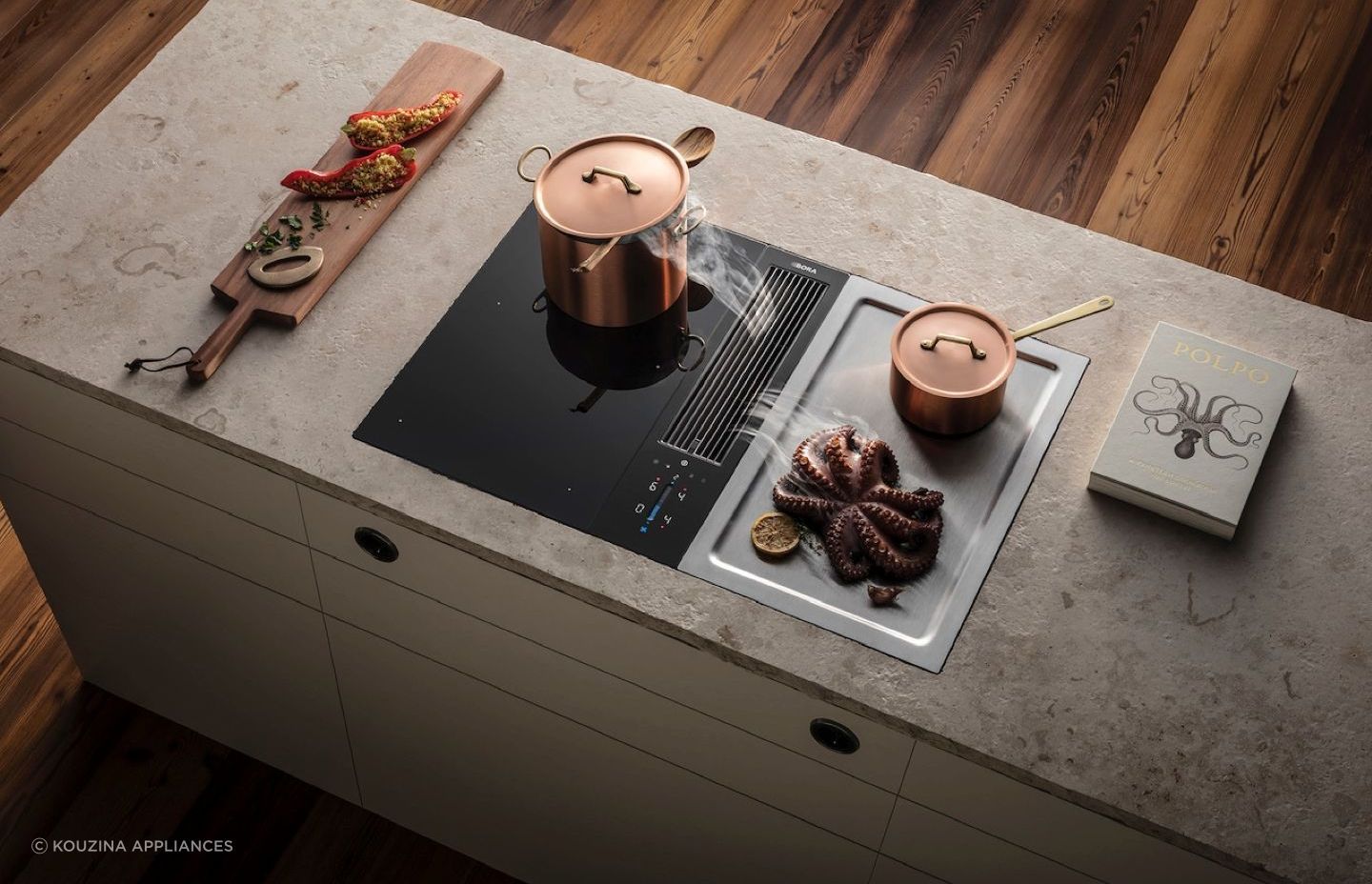 The stylish BORA Pure Cooktop with downdraft extractor.