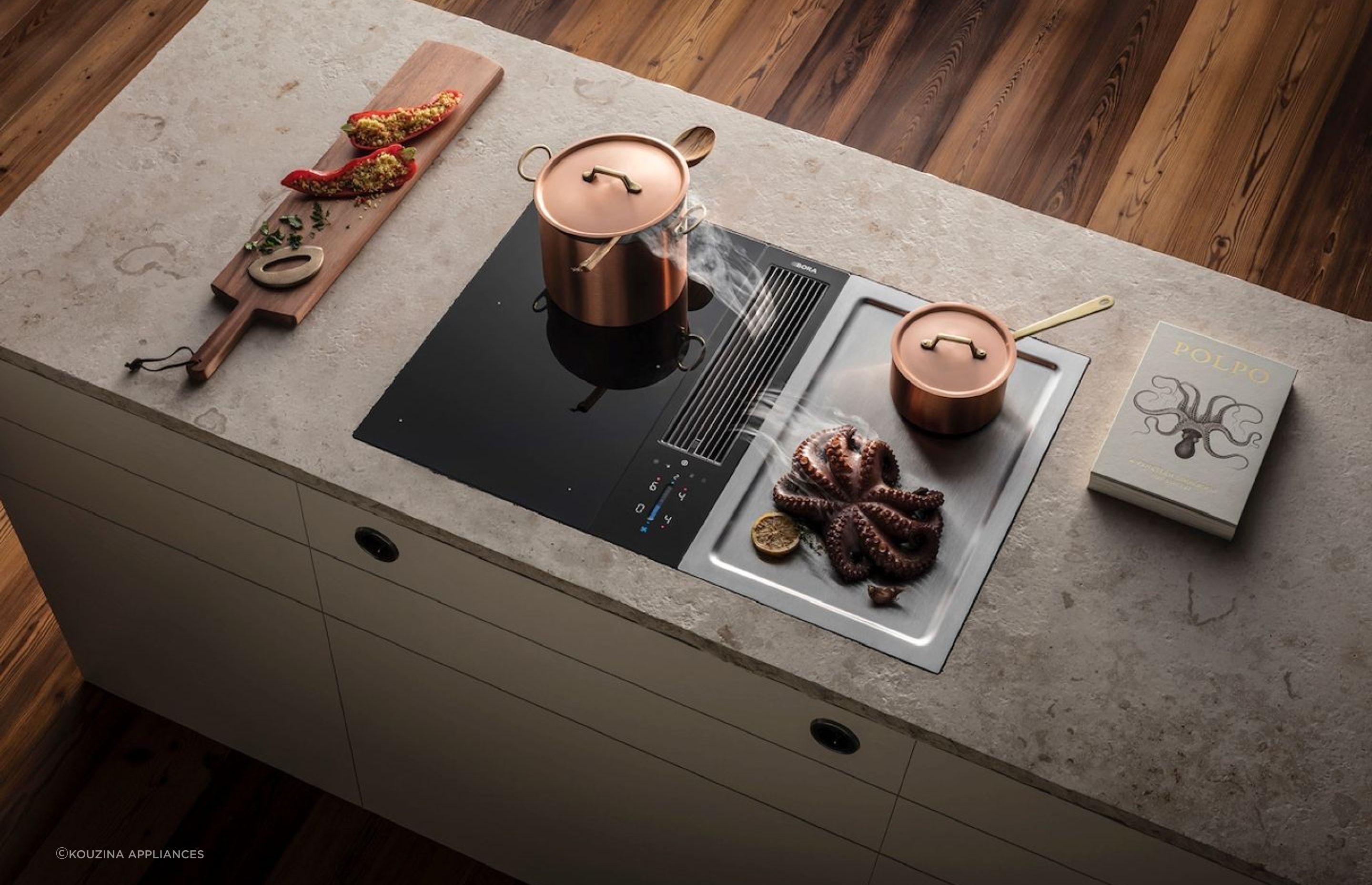 The stylish BORA Pure Cooktop with downdraft extractor.