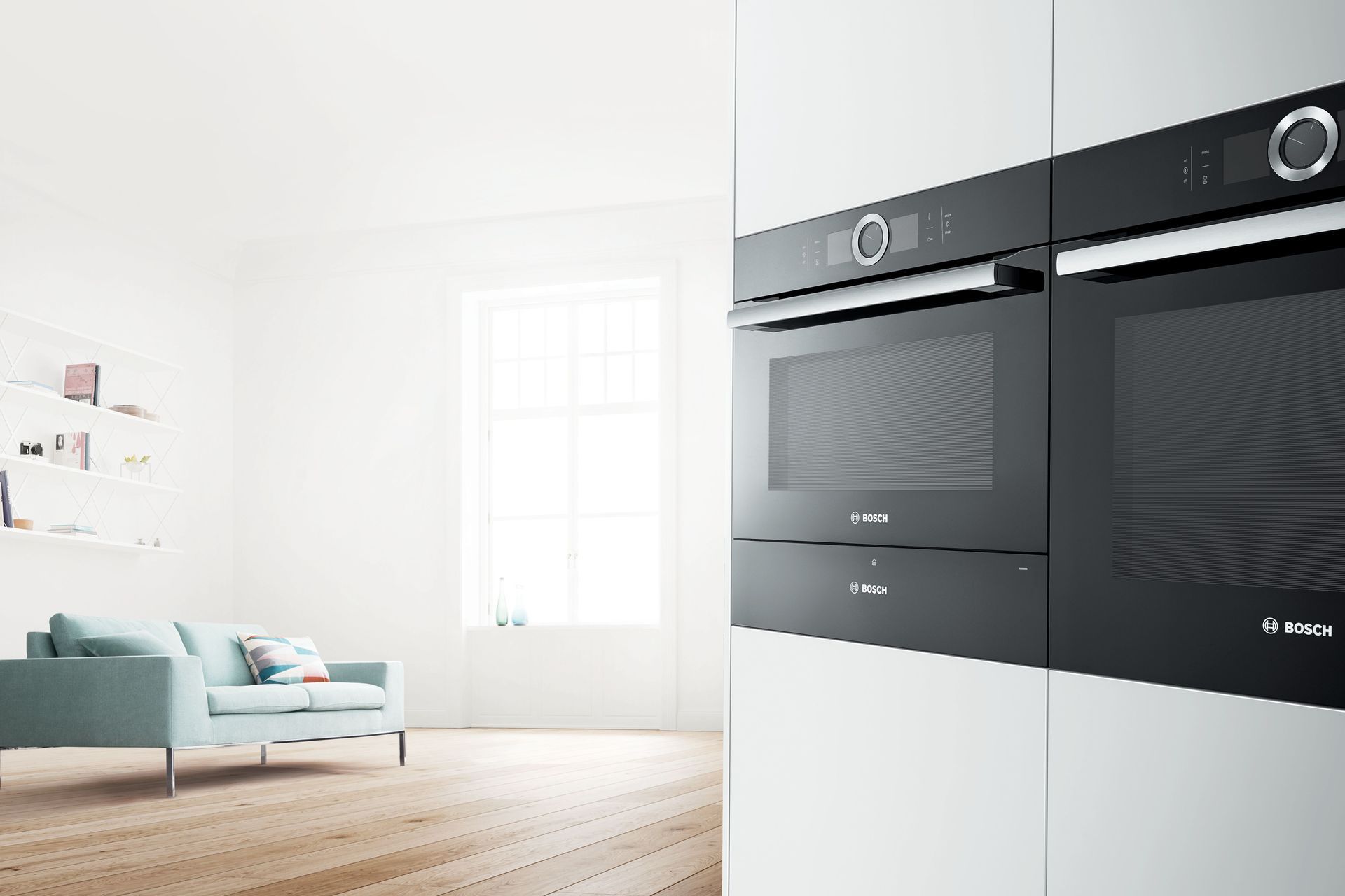 Combination ovens, like the Bosch Built-In Compact Oven with Microwave Function offer the best of both worlds.