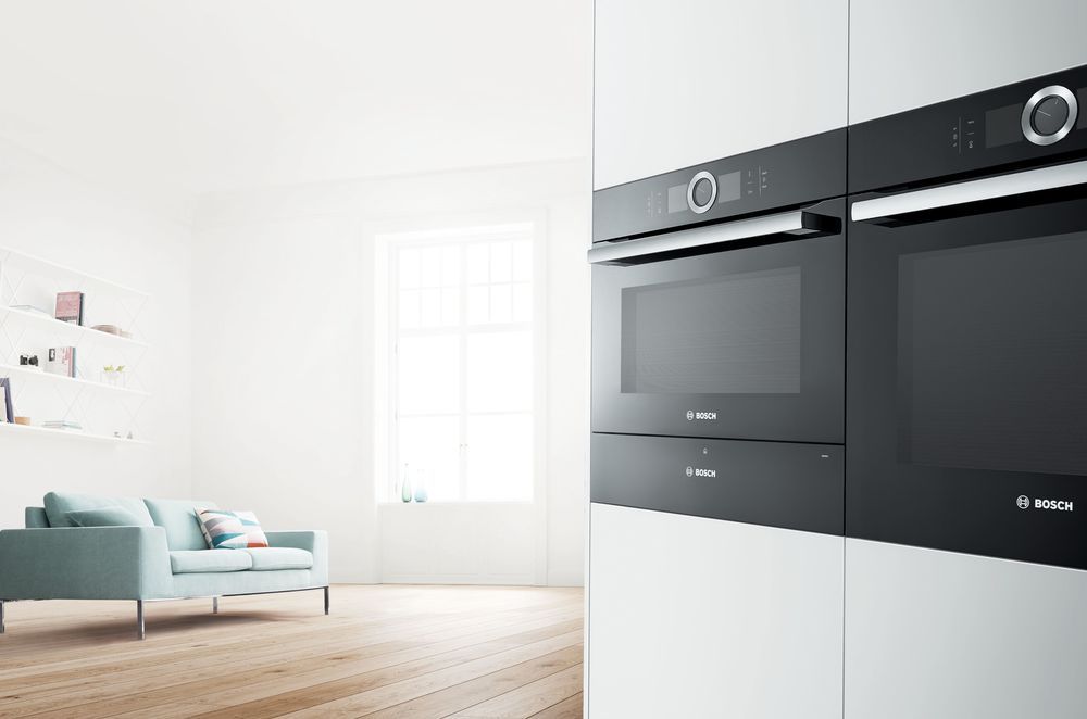 Innovative options, like the Bosch Built-in Compact Oven with Microwave Function from UnserHaus, take convenience to the next level.