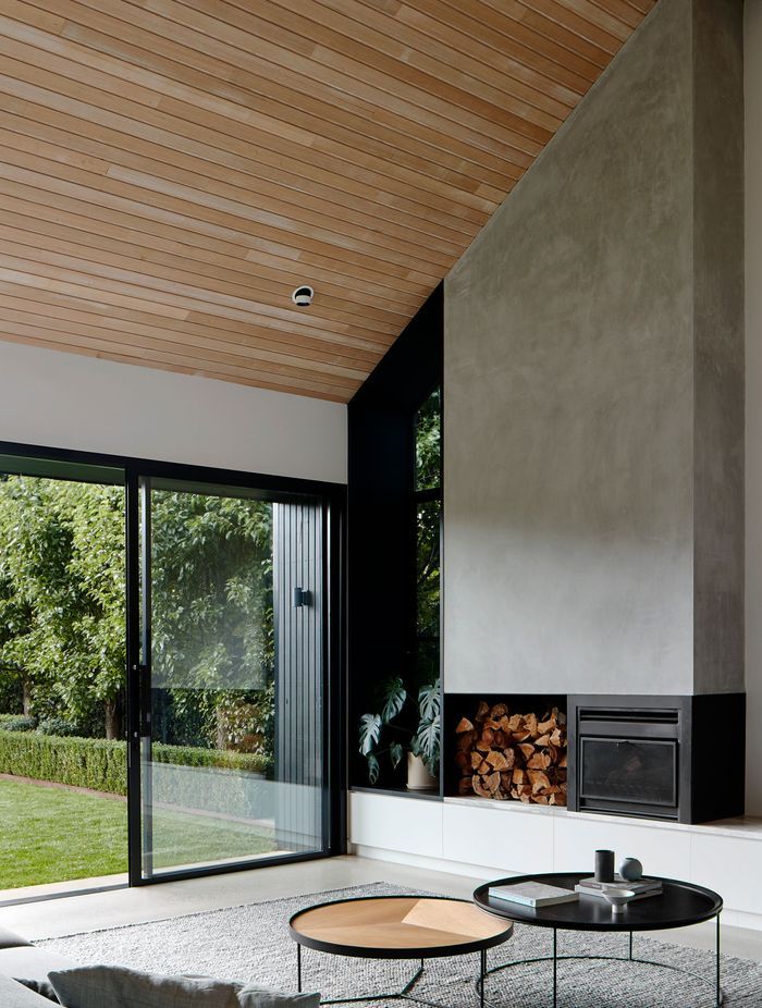 A cosy wall hole provides a great fire wood storage space. Photographer: Shannon McGrath.