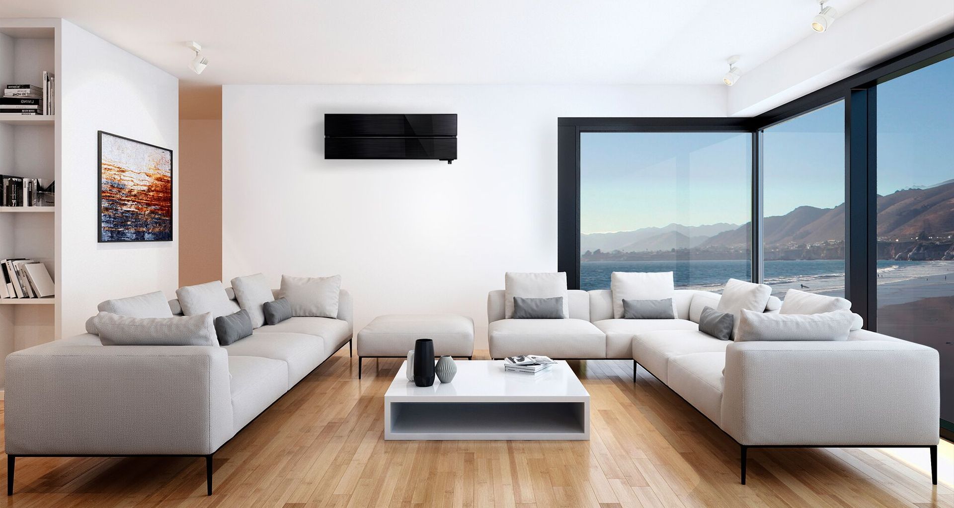 The Black Diamond LN Series High Wall Heat Pump by Mitsubishi Electric.
