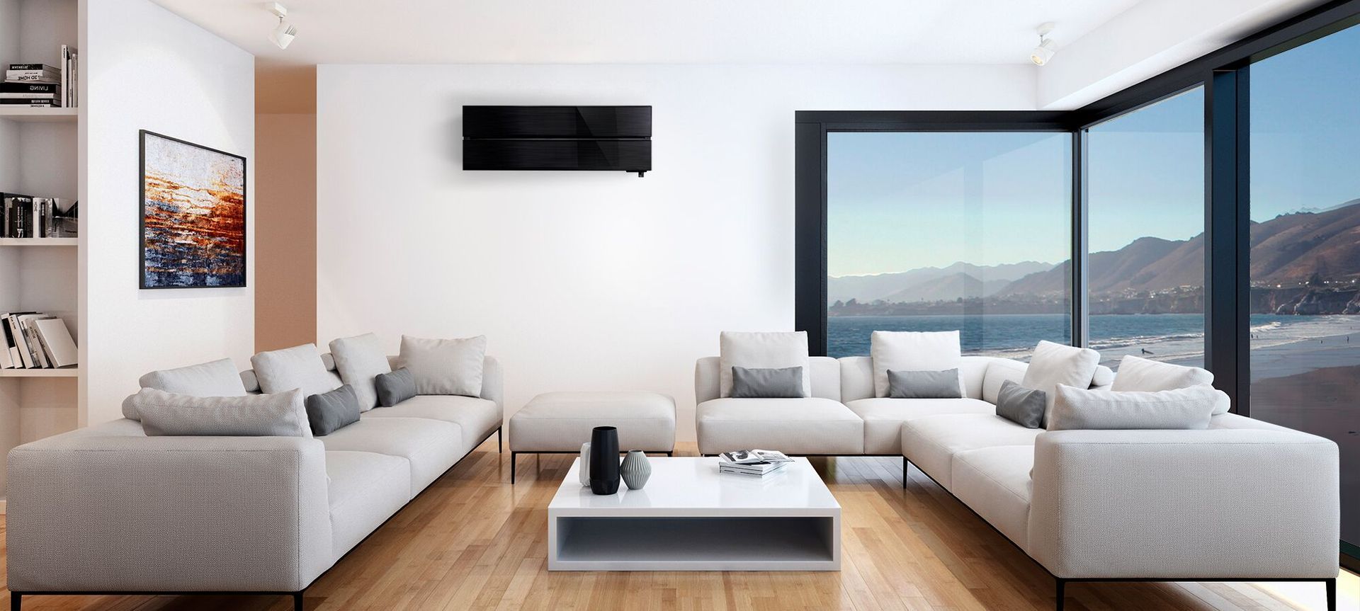 The Black Diamond LN Series High Wall Heat Pump by Mitsubishi Electric.