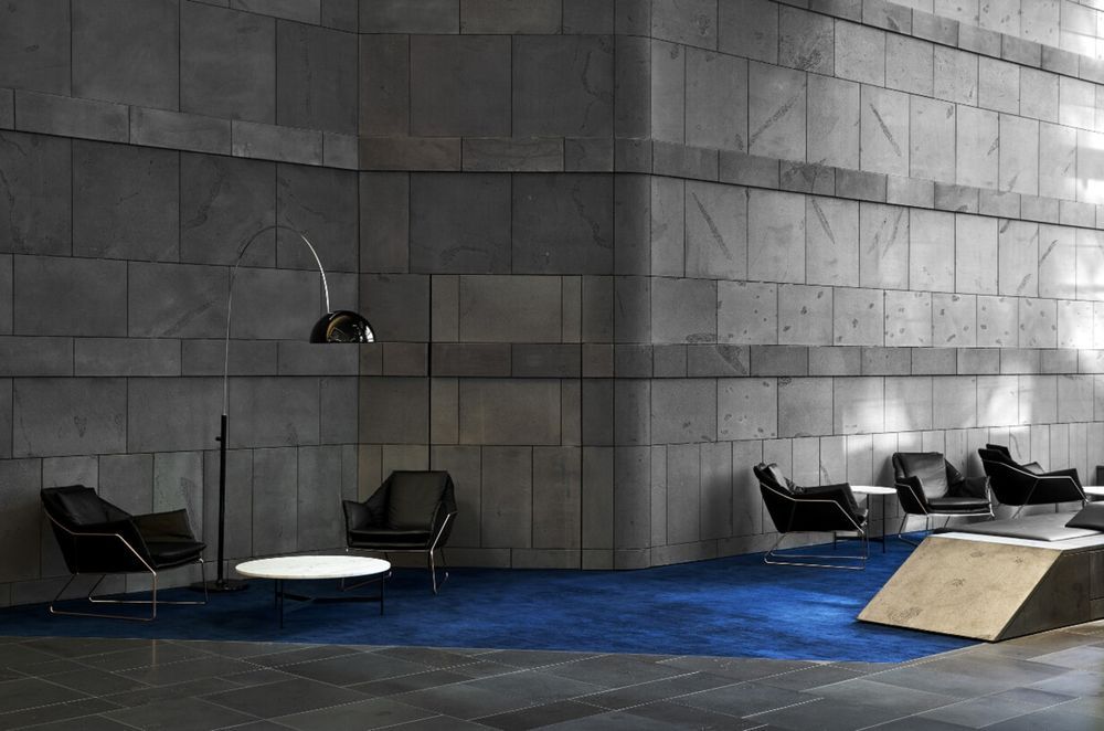 With its rich natural blue tones, Bluestone cladding stands out in residential and commercial settings. Featured product: Bluestone Facades + Wall Cladding.