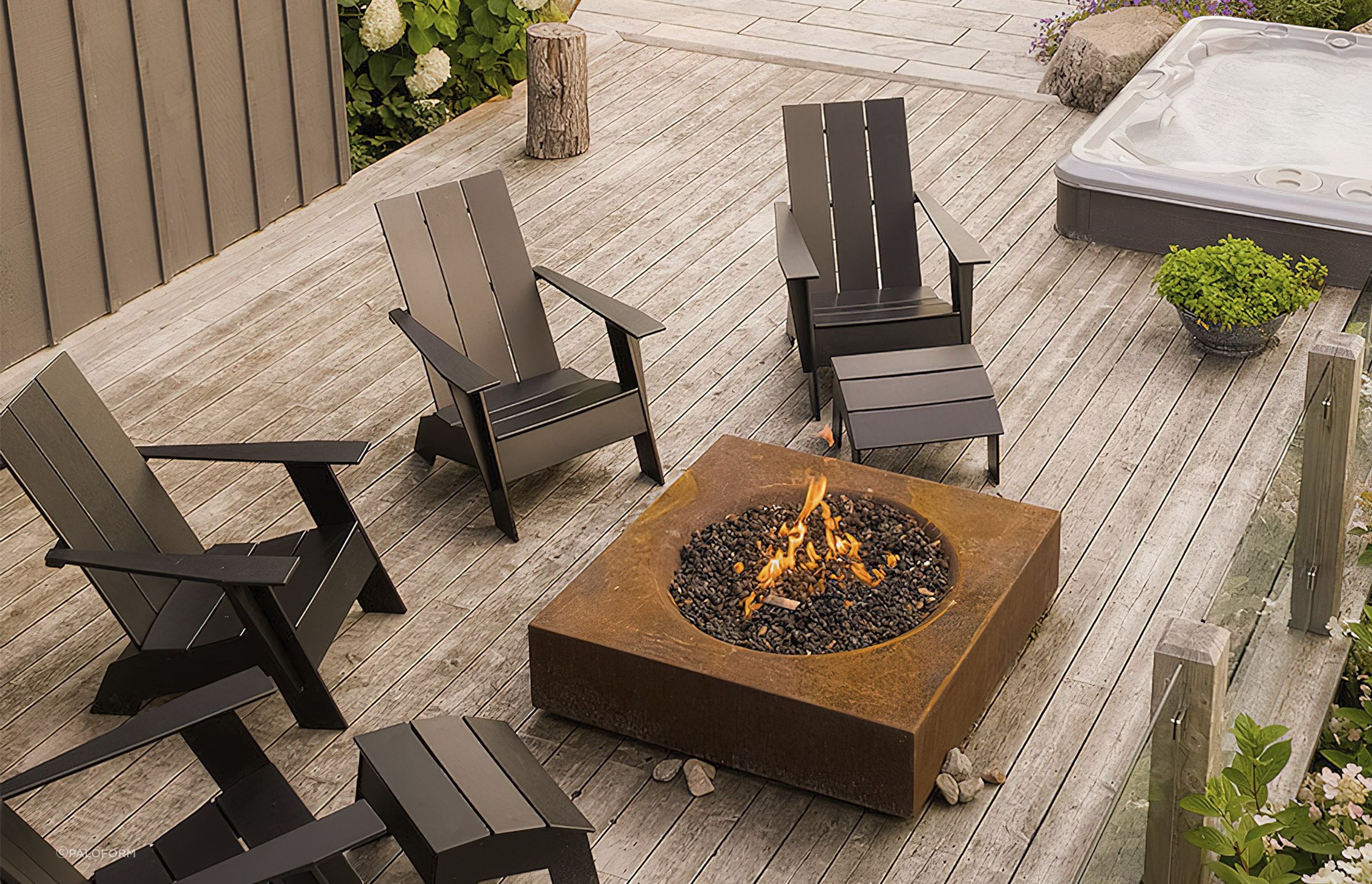 An option like the Caldera Corten Fire Pit can have a powerful impact in an outdoor space.