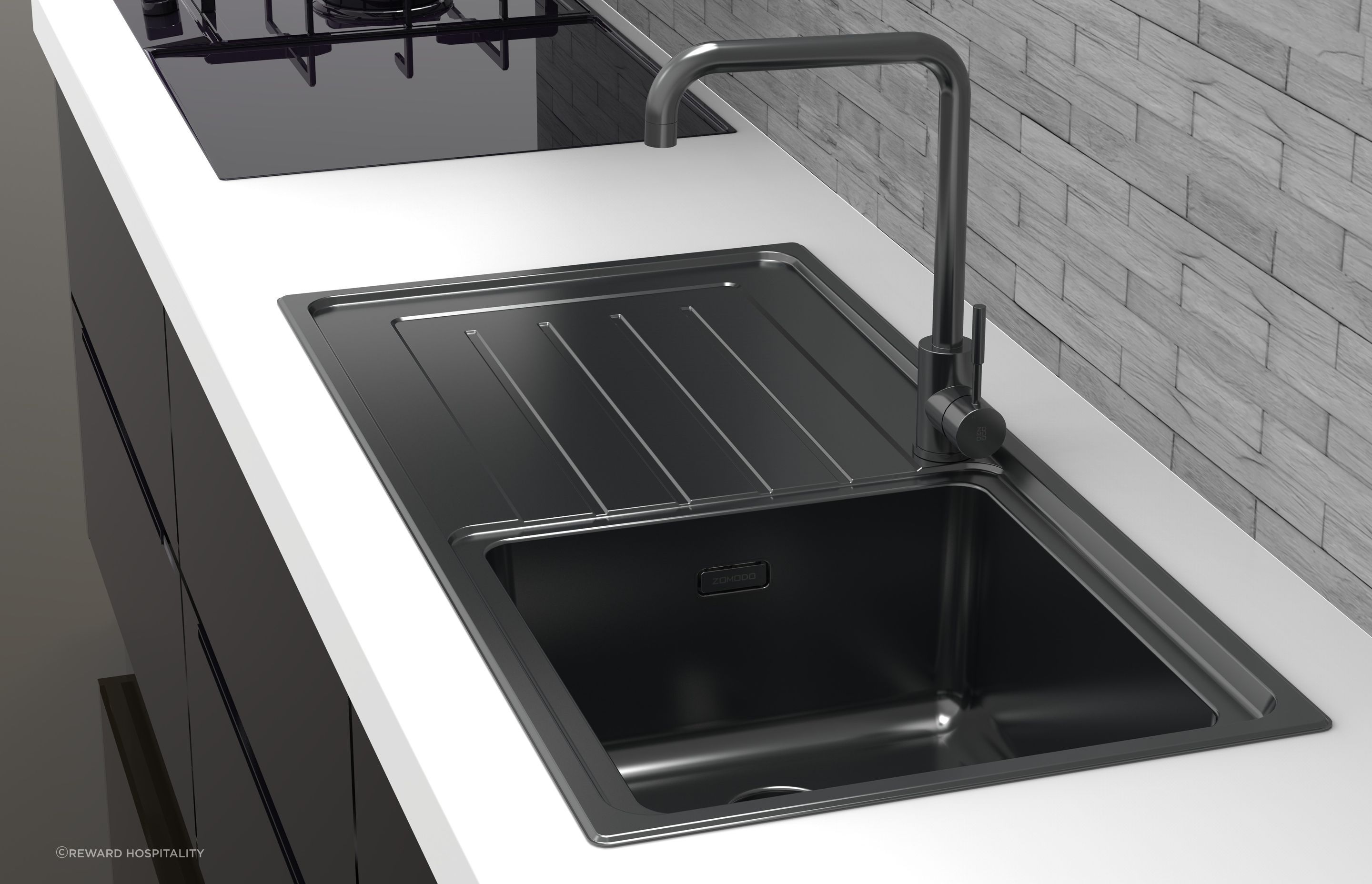 The ZOMODO Delta Black Sink and Drainer is an incredibly versatile choice for busy households.