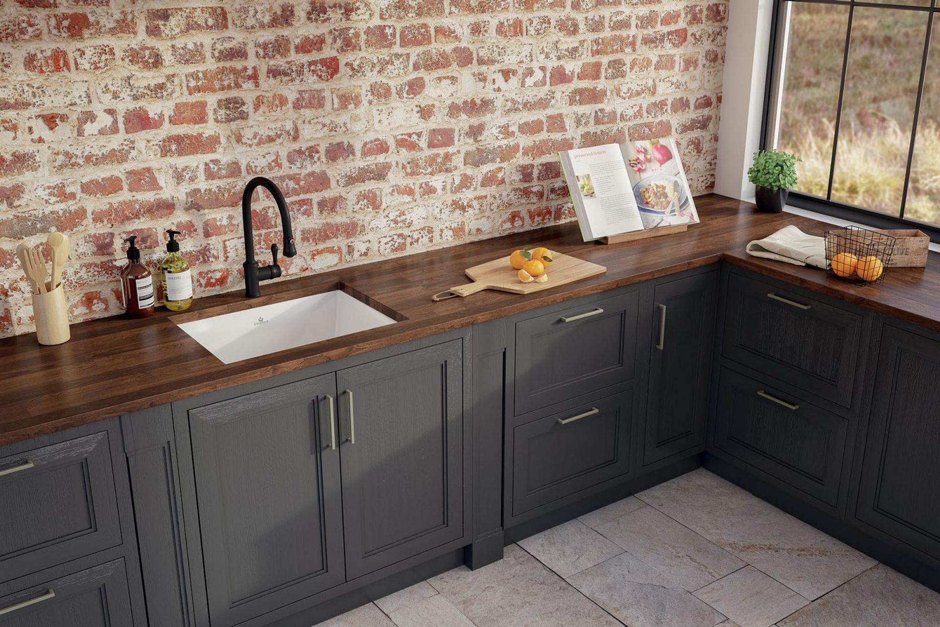 The Chambord Porcelain Single Sink shows how seamless the undermount style can be.