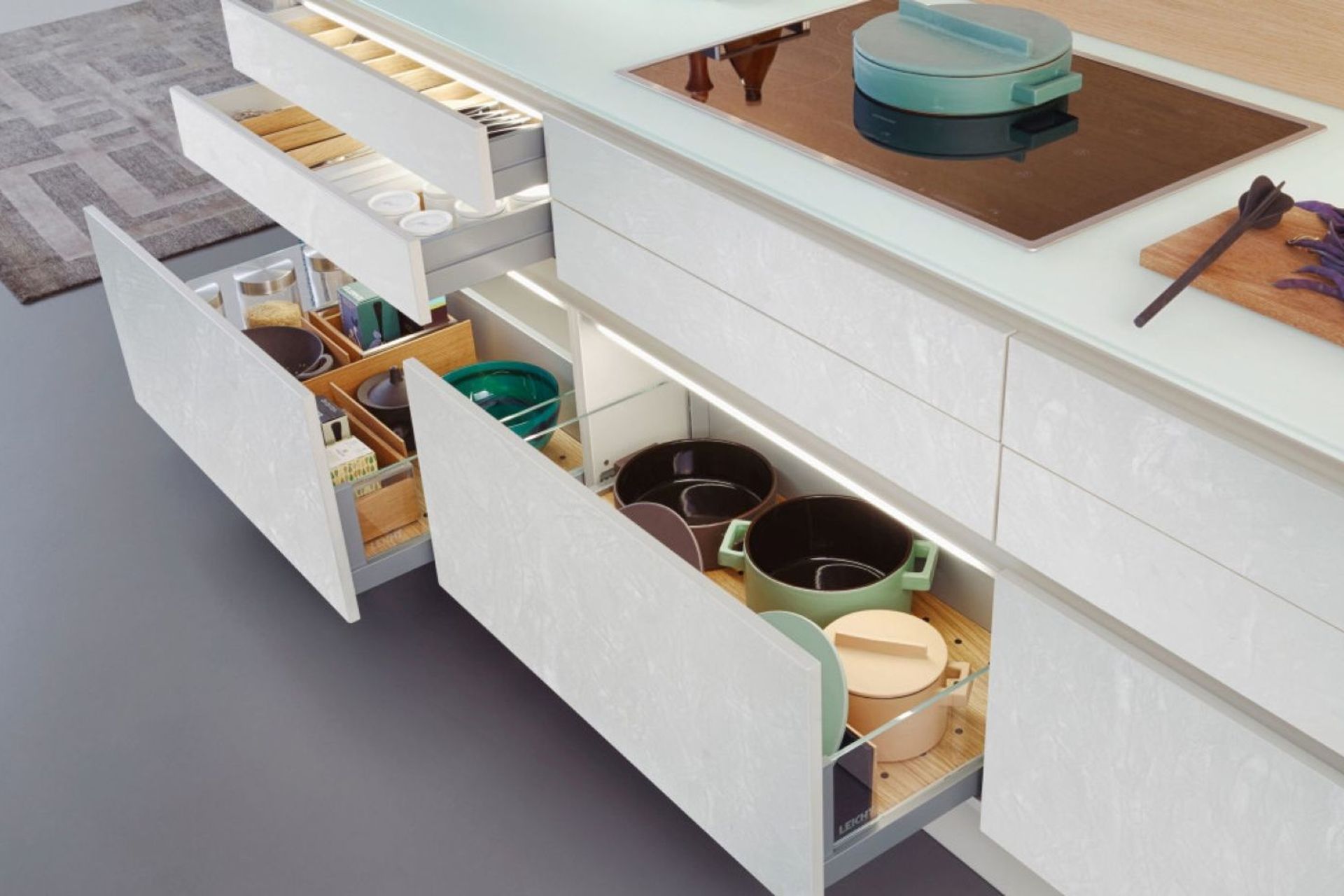 The Classic Topos Concrete C Kitchen by Leicht and from Palazzo Kitchens offers a natural and homely appearance.