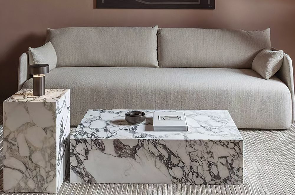 The beautiful Italian marble plinth of the Calacatta Viola Cube or Side Table will instantly create be the highlight of a room.