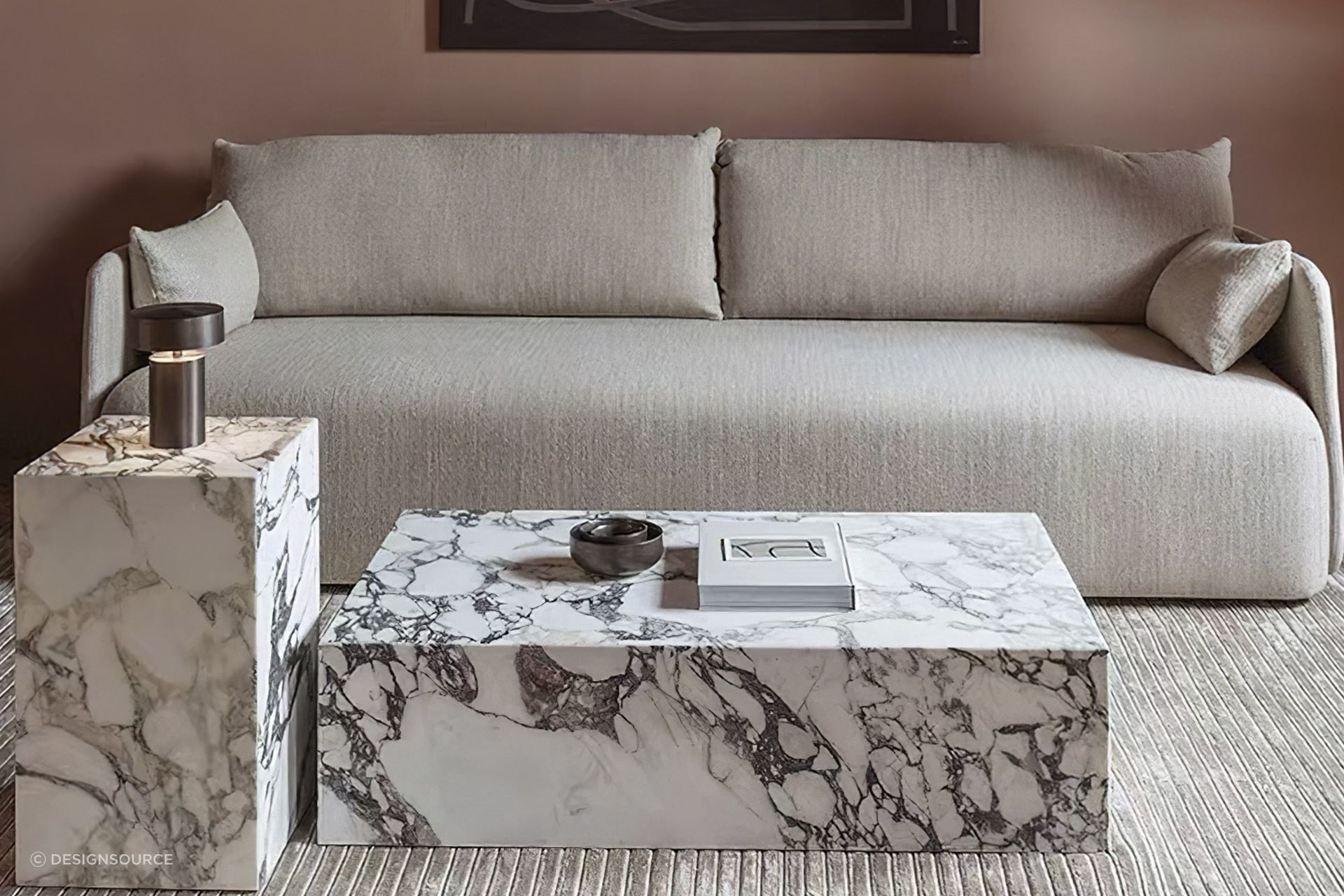 The beautiful Italian marble plinth of the Calacatta Viola Cube or Side Table will instantly create be the highlight of a room.