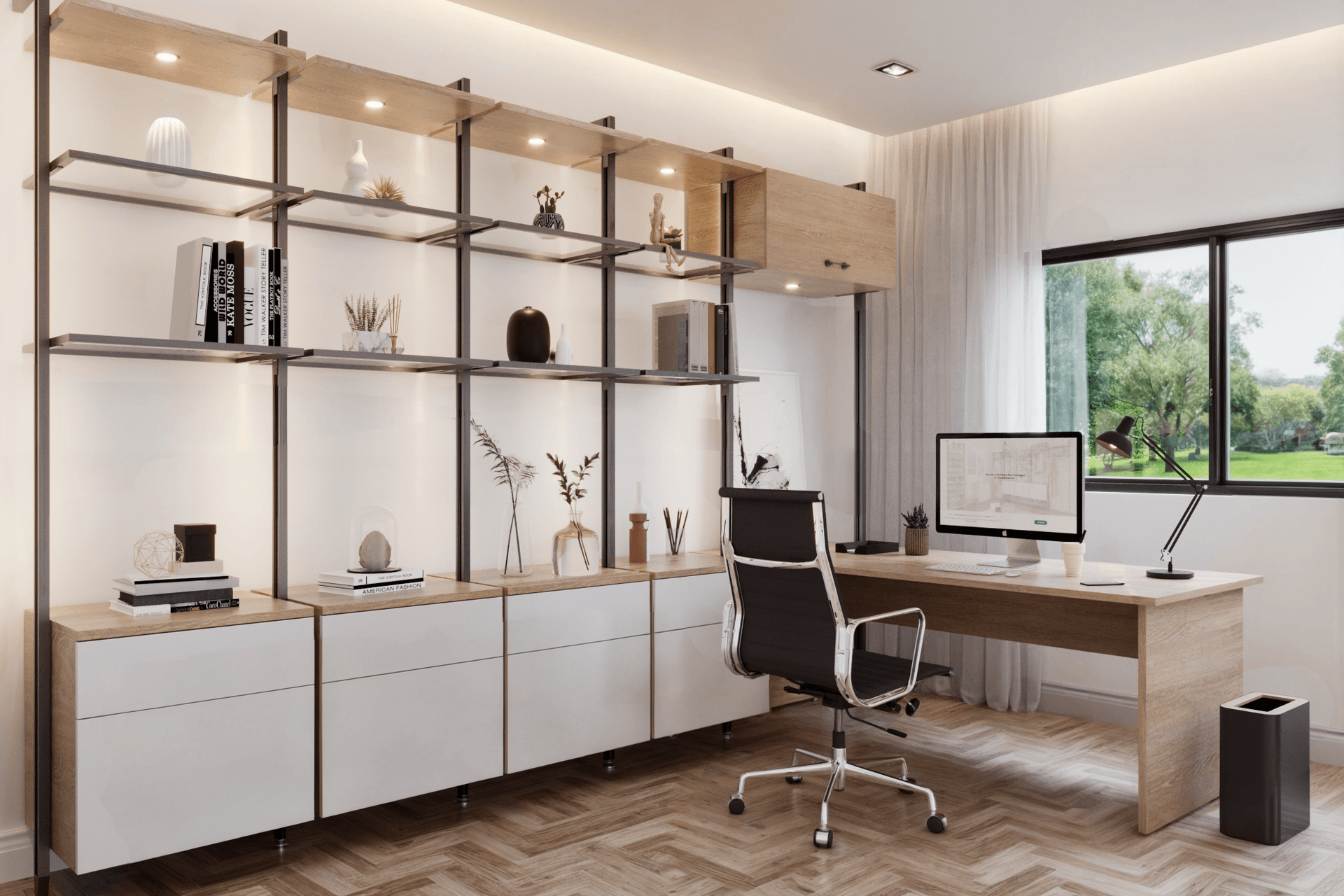Bespoke Home Office Setup by Elite Wardrobes is a blend of functionality and style